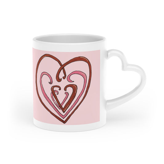 Hearts Intertwined Heart-Shaped Mug