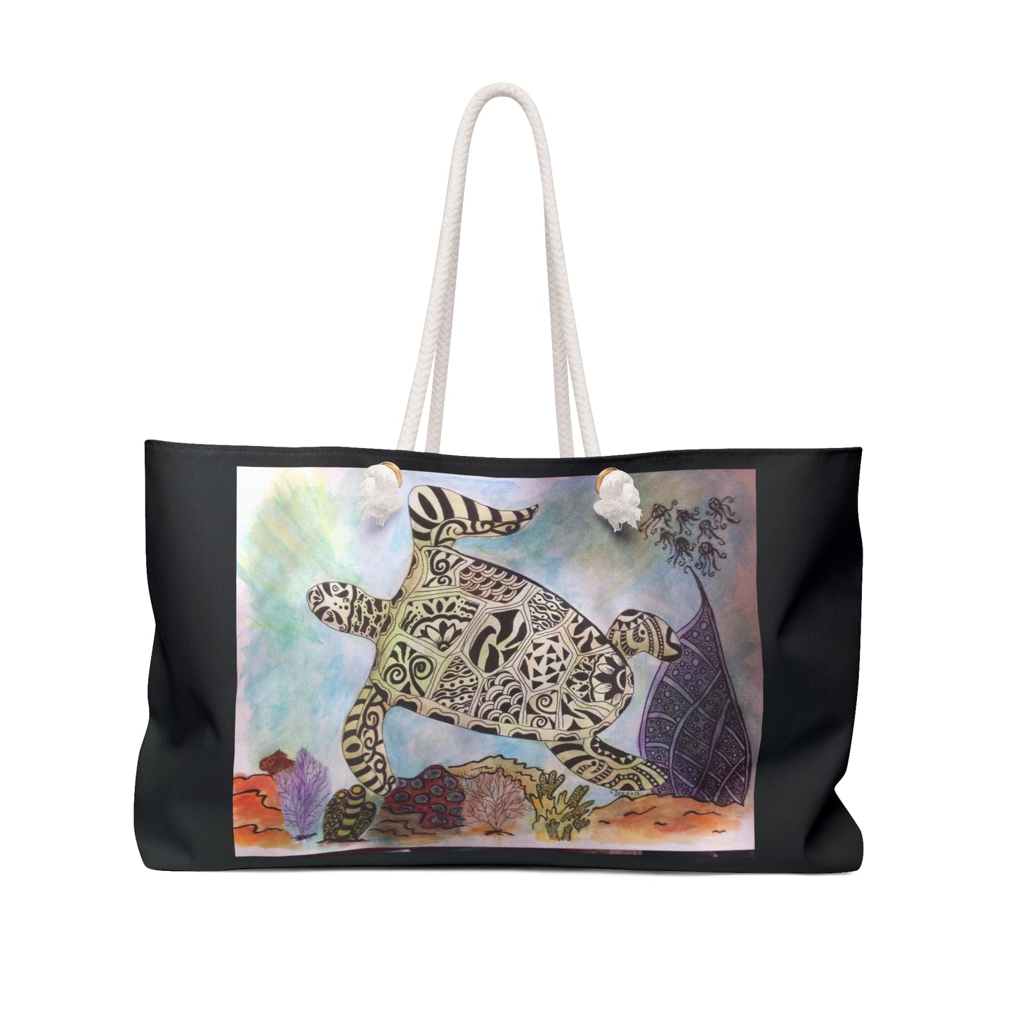 Zentangle Turtle Weekender Bag | Keep Swimming