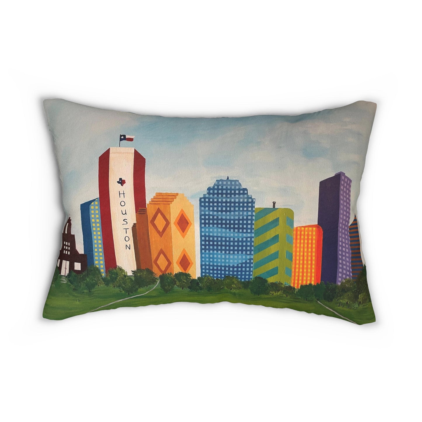 Houston Views Lumbar Pillow |Houston Texas