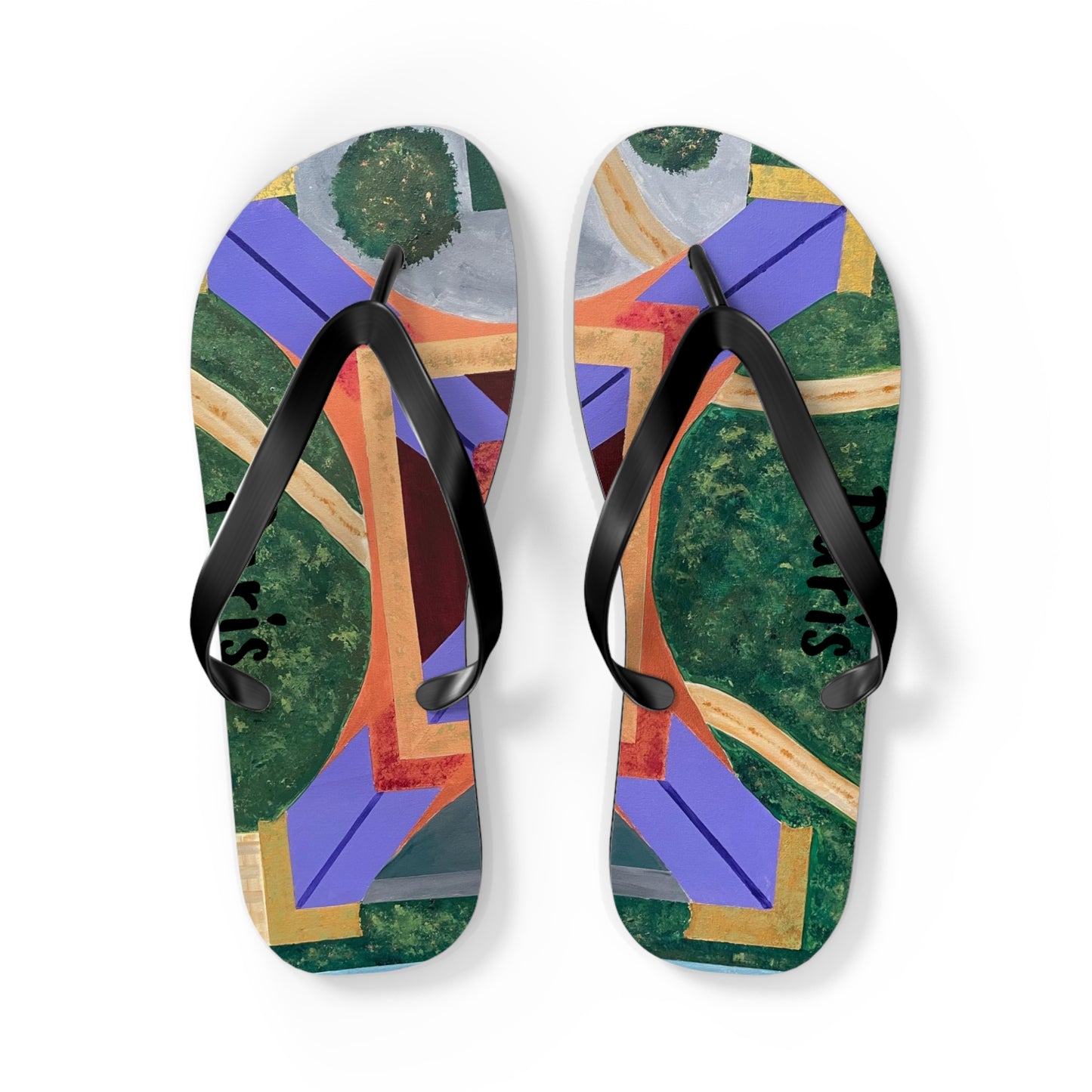 Paris Abstract Eiffel Tower Flip Flops
