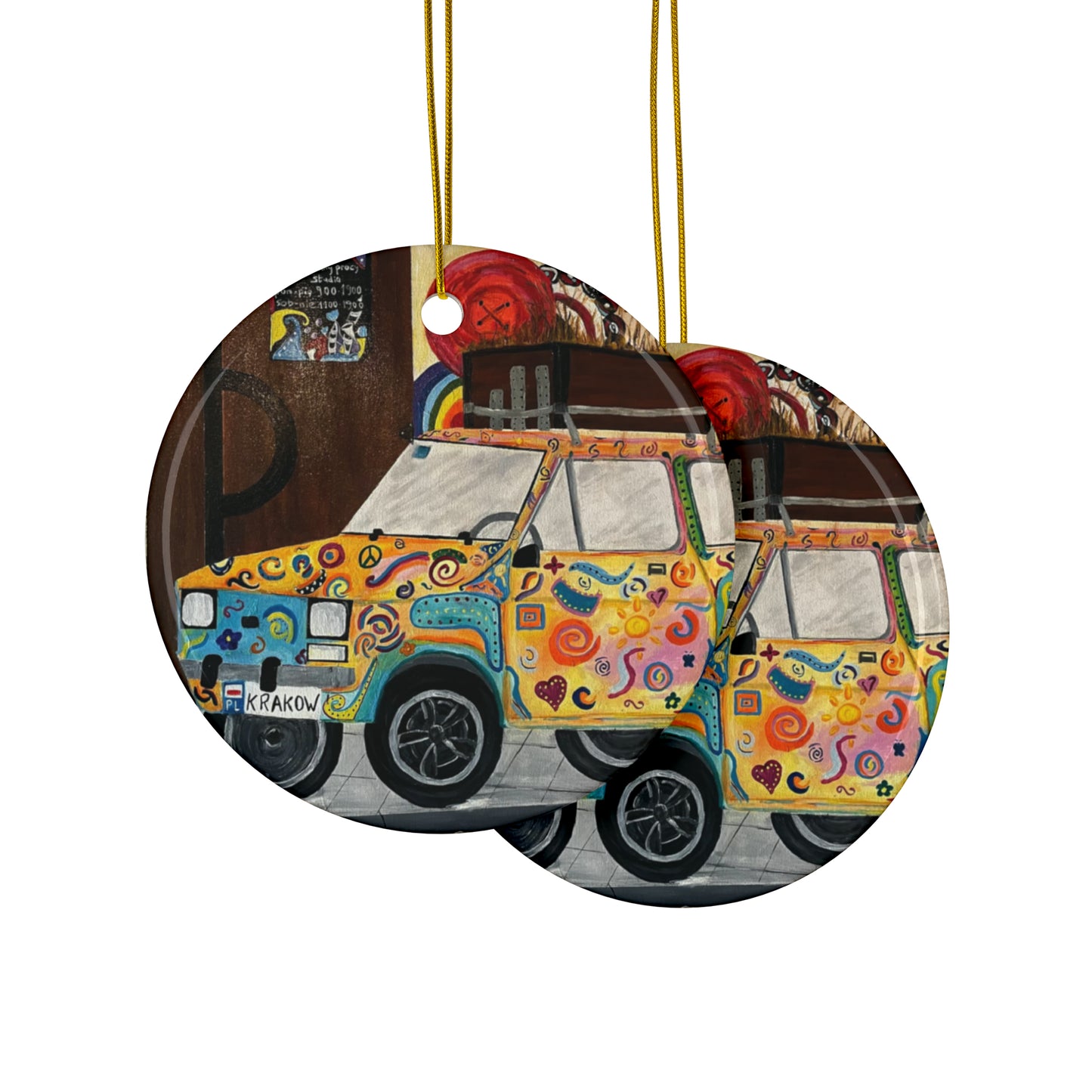 Krakow Poland Ceramic Ornaments (3pcs, 5pcs, 10pcs)