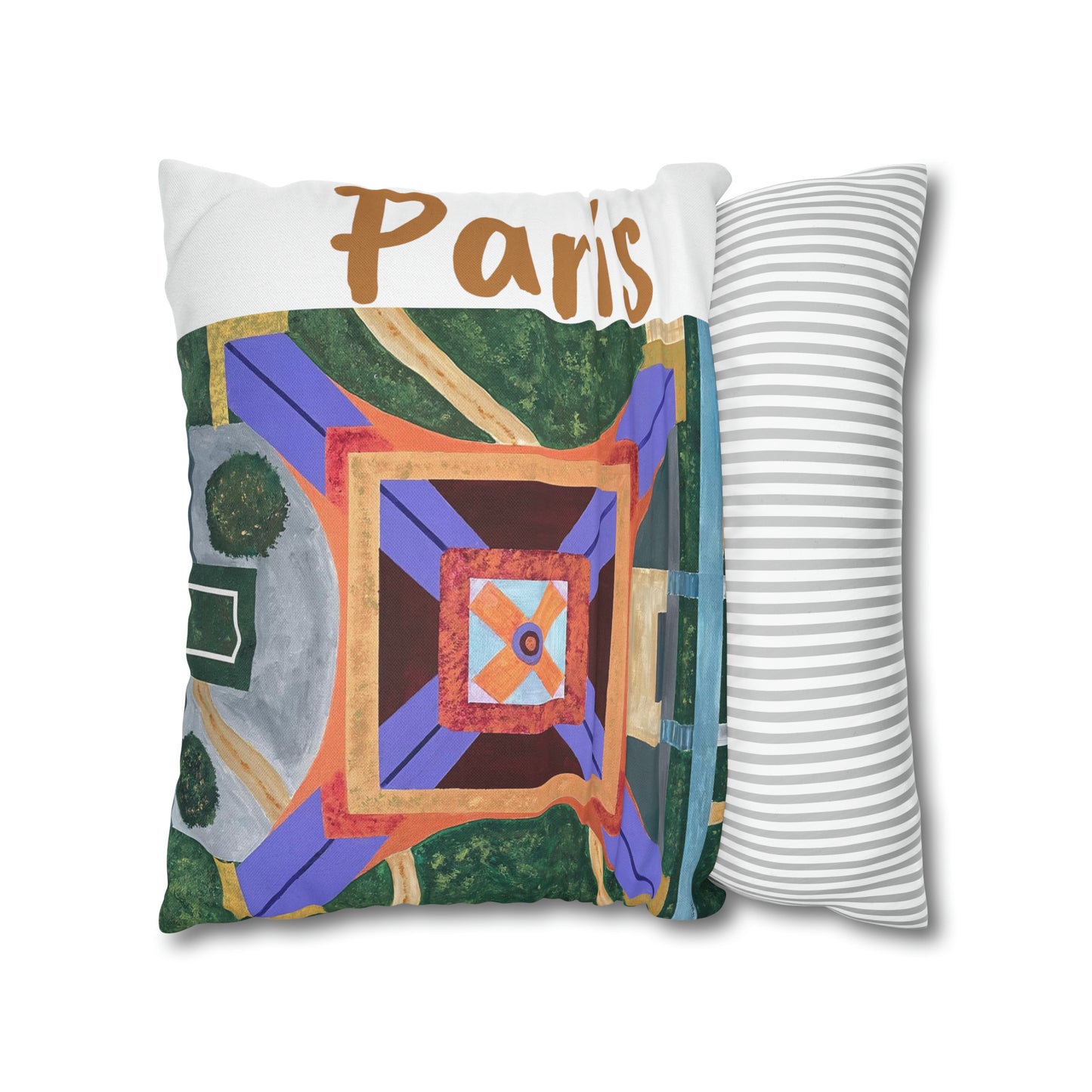 Paris Abstract Eiffel Tower Throw Pillow Cover (White)