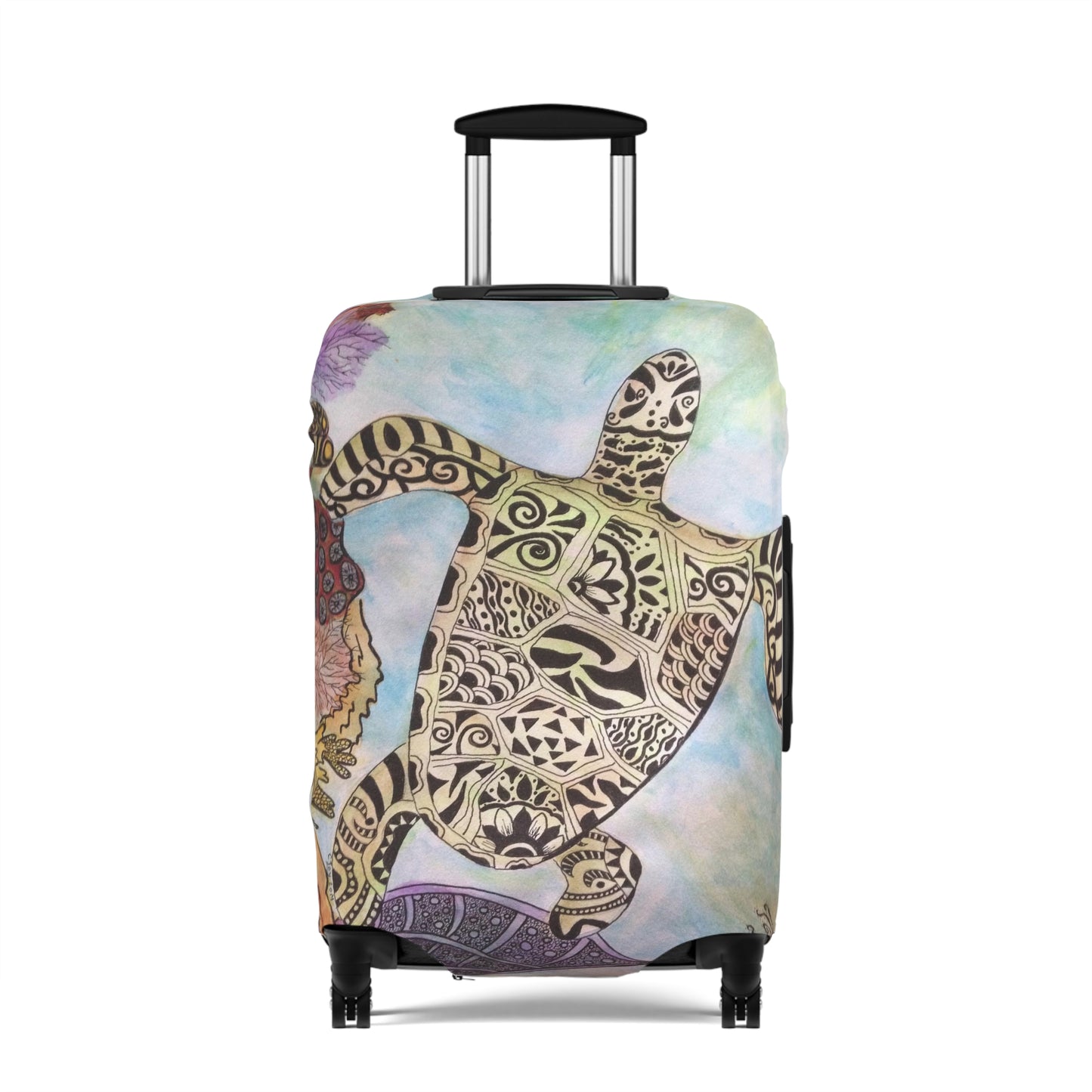Zentangle Turtle Luggage Cover