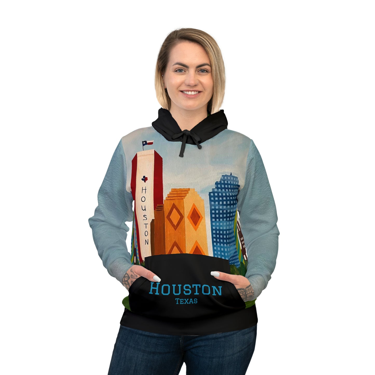 Houston Views Unisex Athletic Hoodie Sweatshirt | Houston Texas
