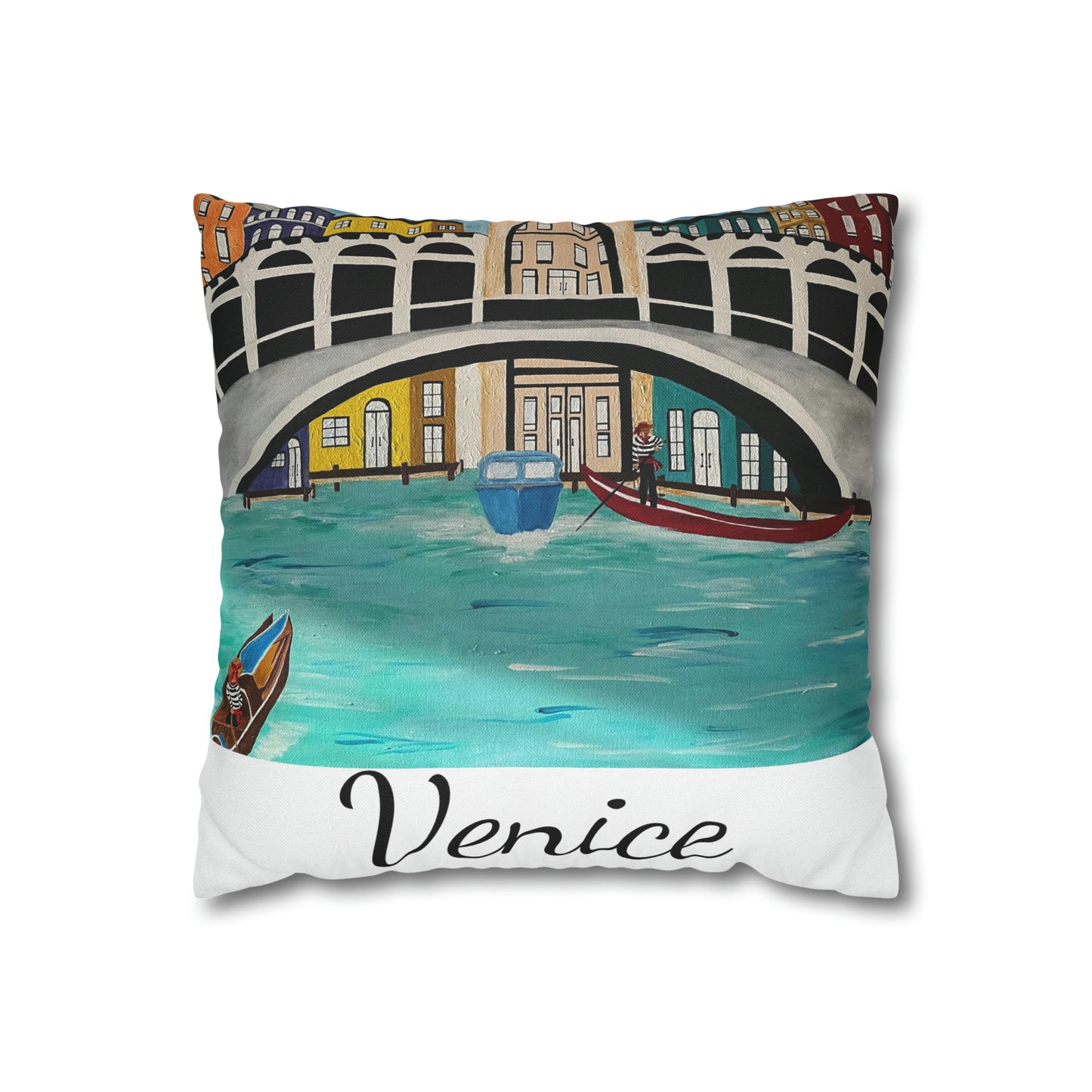 Venice Italy Pillow Cover  (White)