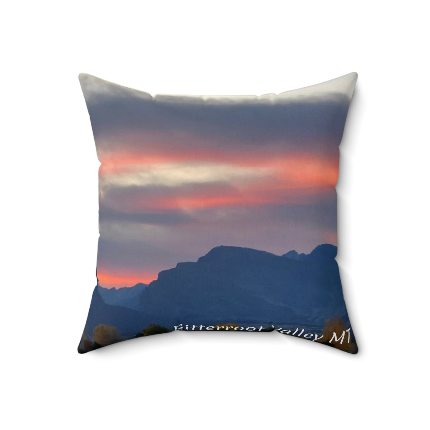 Sunset in Bitterroot Valley Montana Throw Pillow