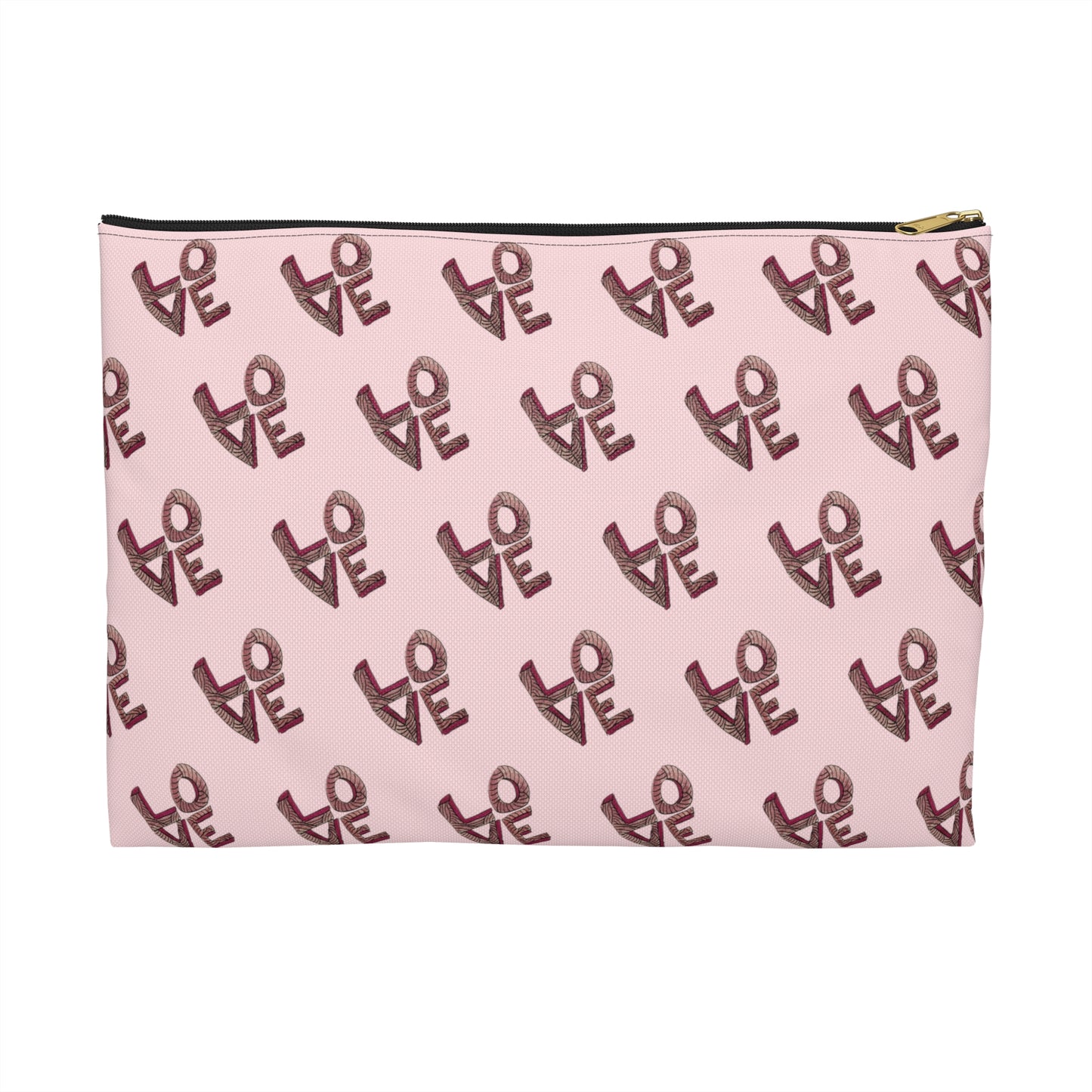 Stacked Love Accessory Pouch - Pink/White