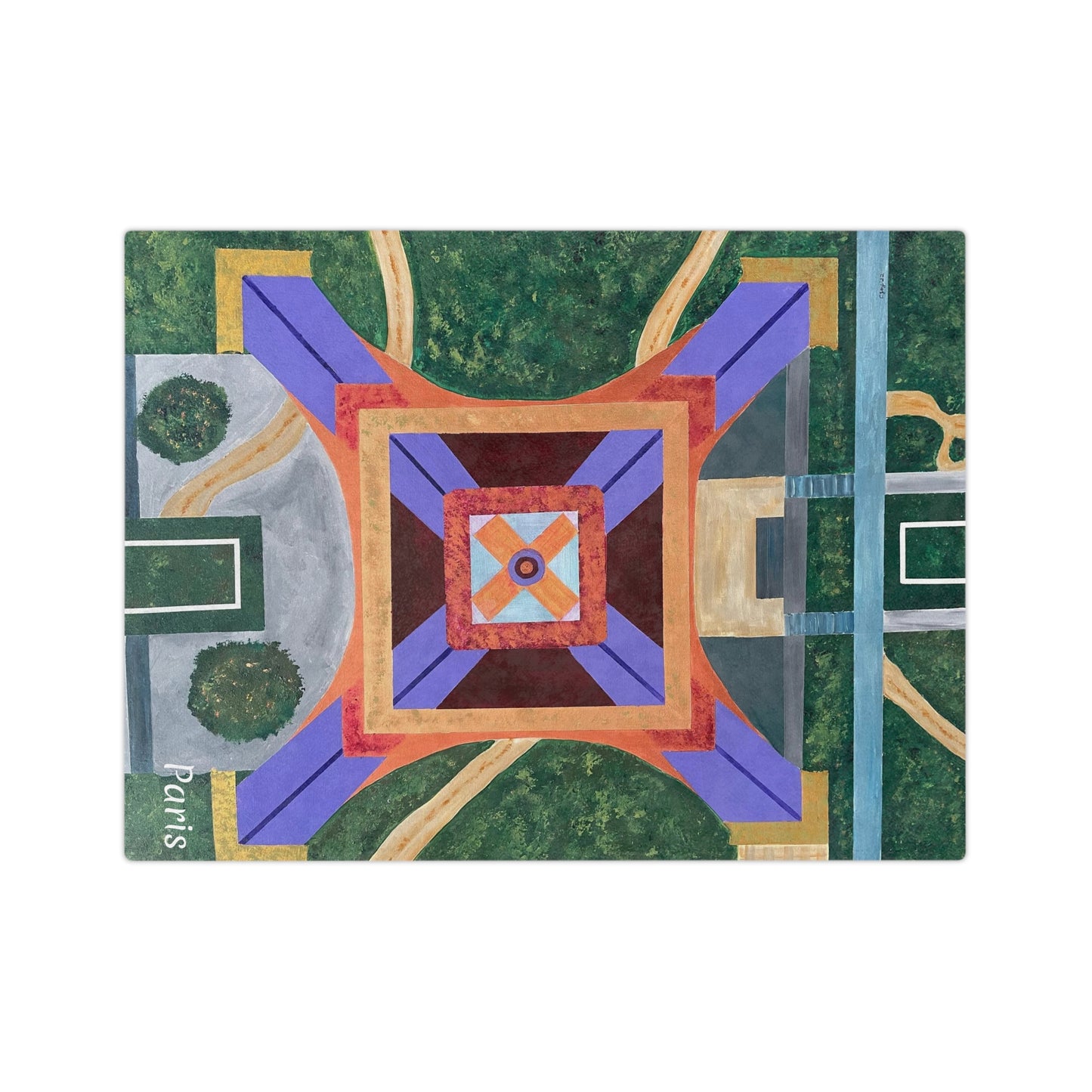 Paris Abstract Eiffel Tower Velveteen Minky Blanket