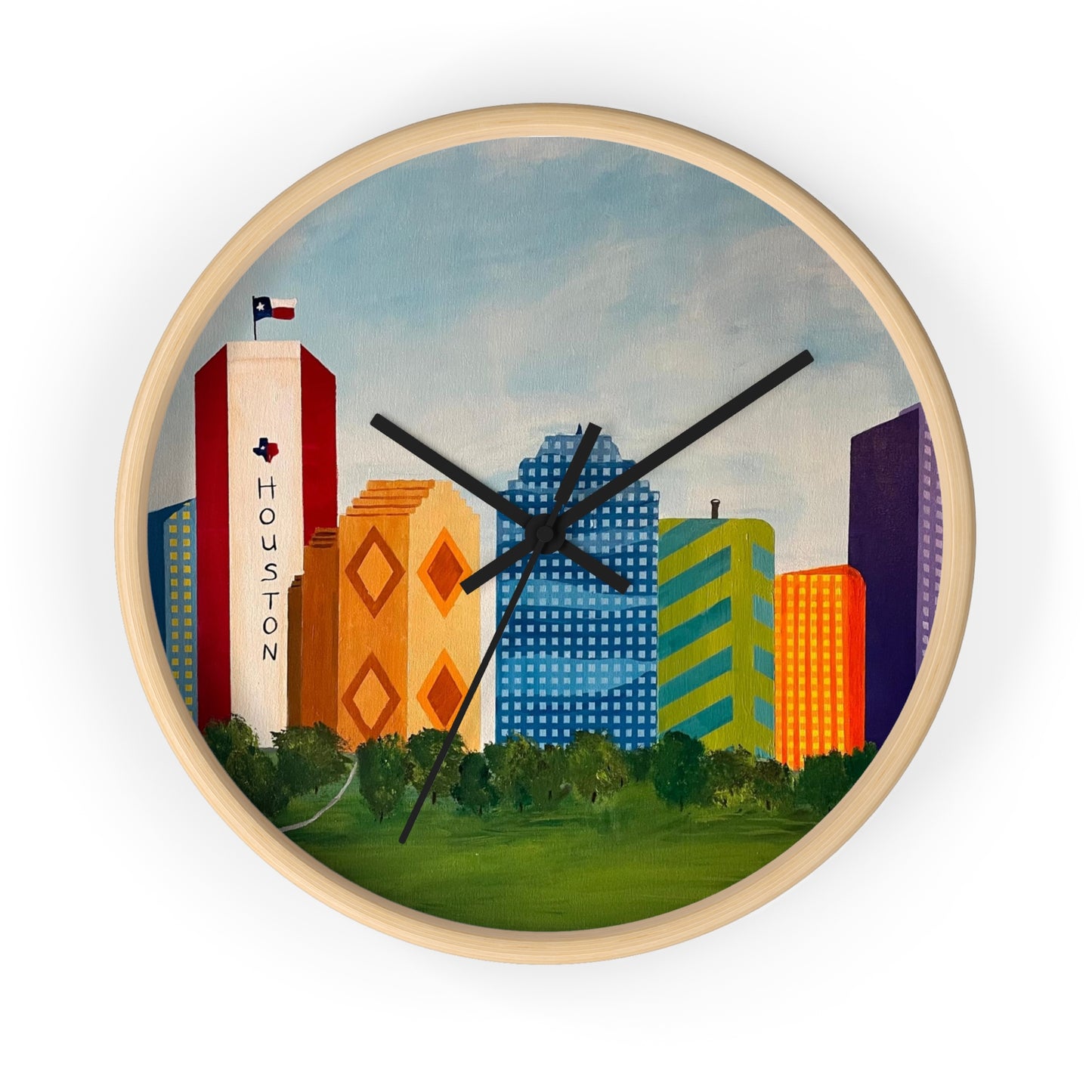 Houston Views Wall Clock