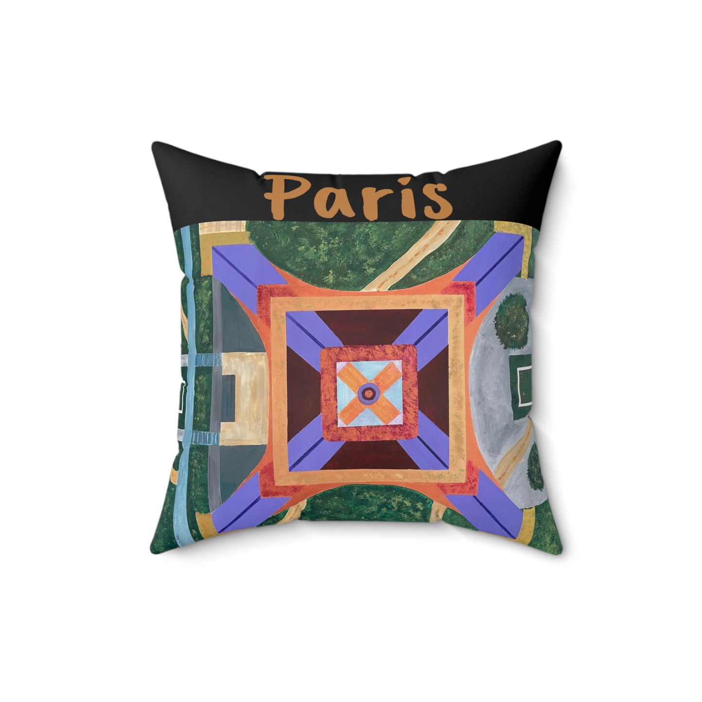 Paris Abstract Eiffel Tower Throw Pillow (Black)