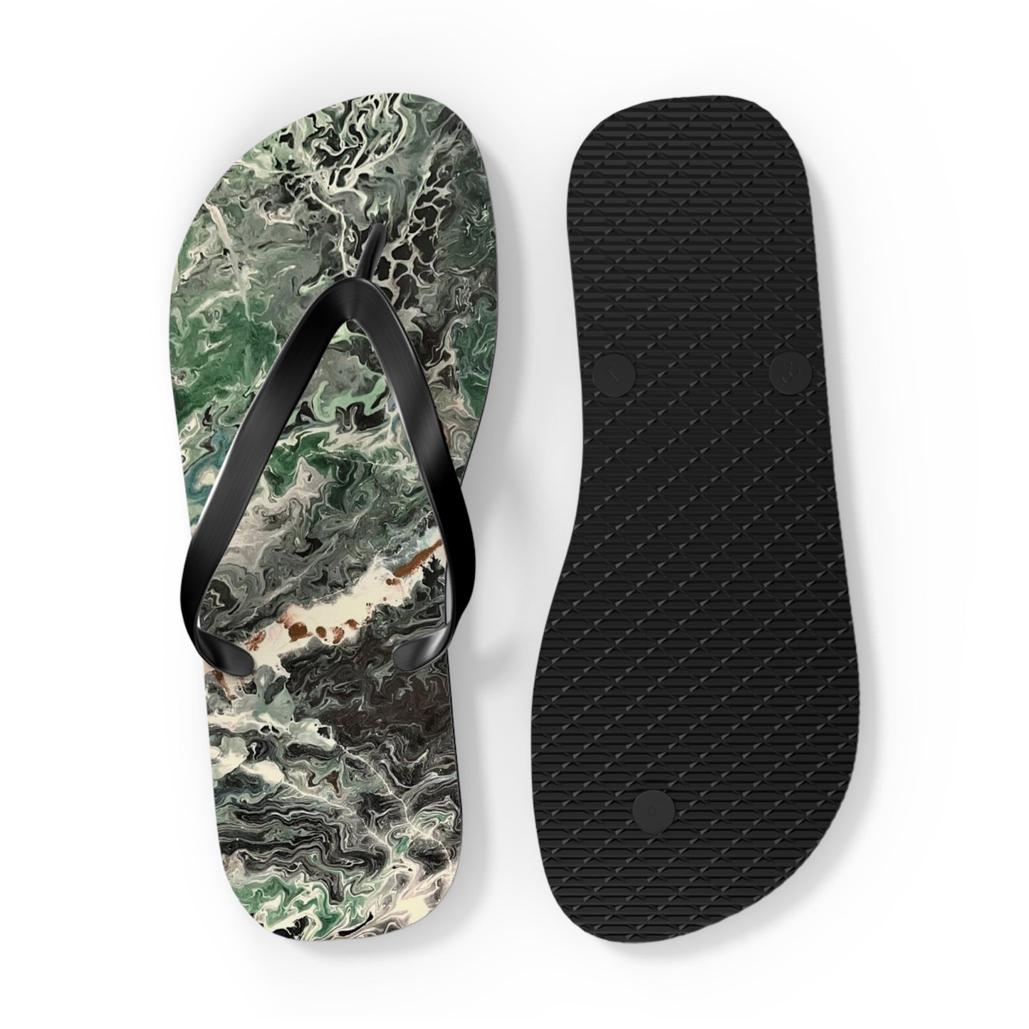 Emerald Swirl Flip Flops