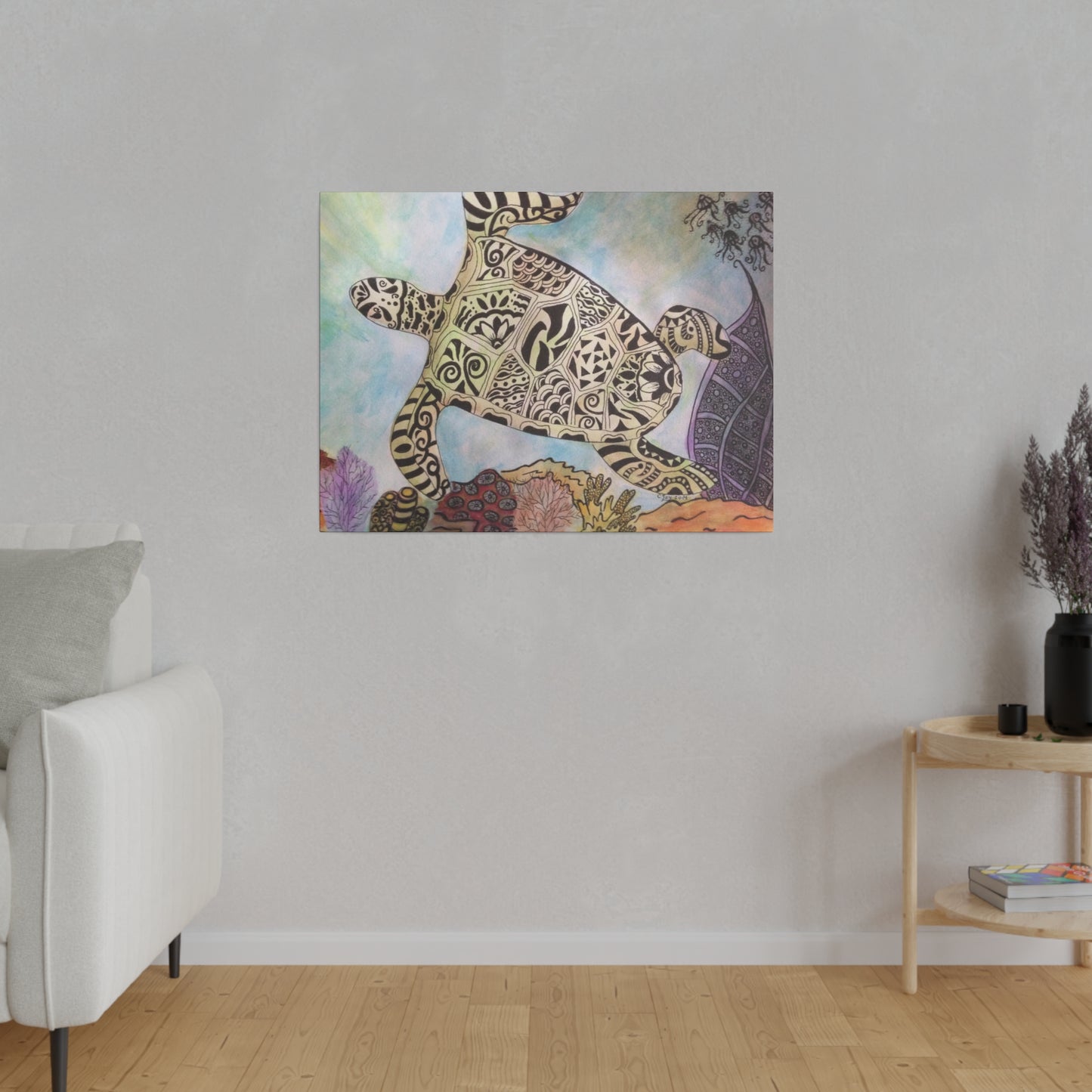 Zentangle Turtle Wall Art