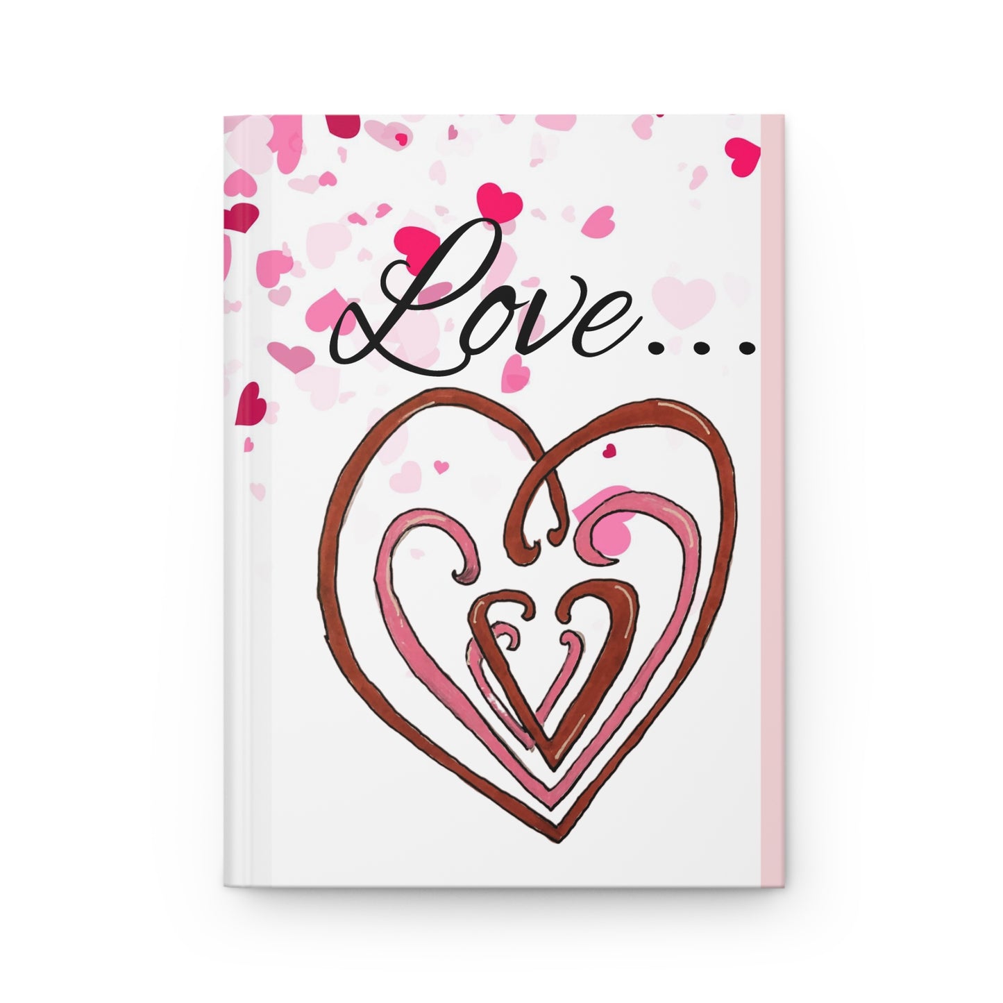 Hearts Intertwined with a Cascade of Floating Hearts Hardcover Journal Matte