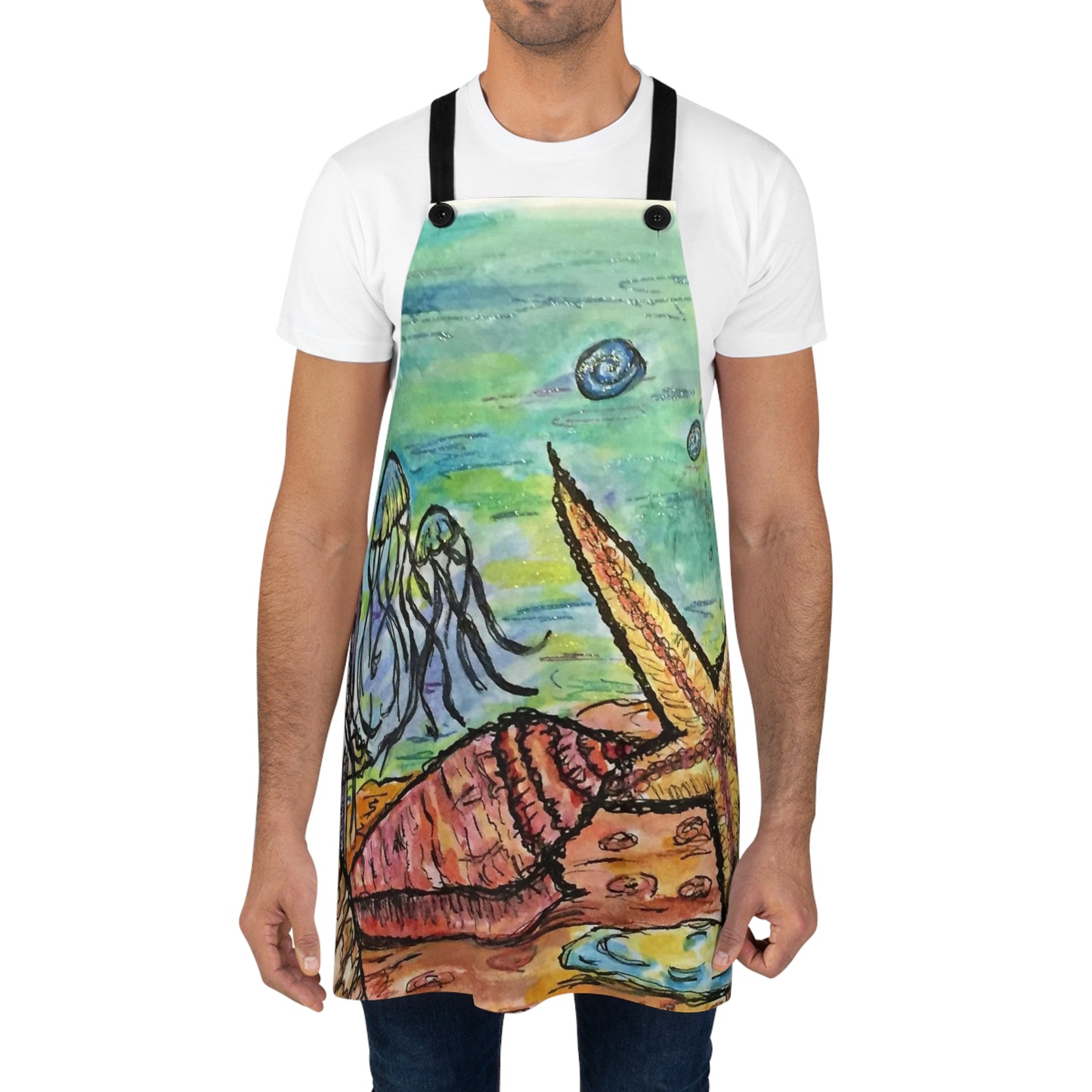 Under Water Fun Apron (Black straps)