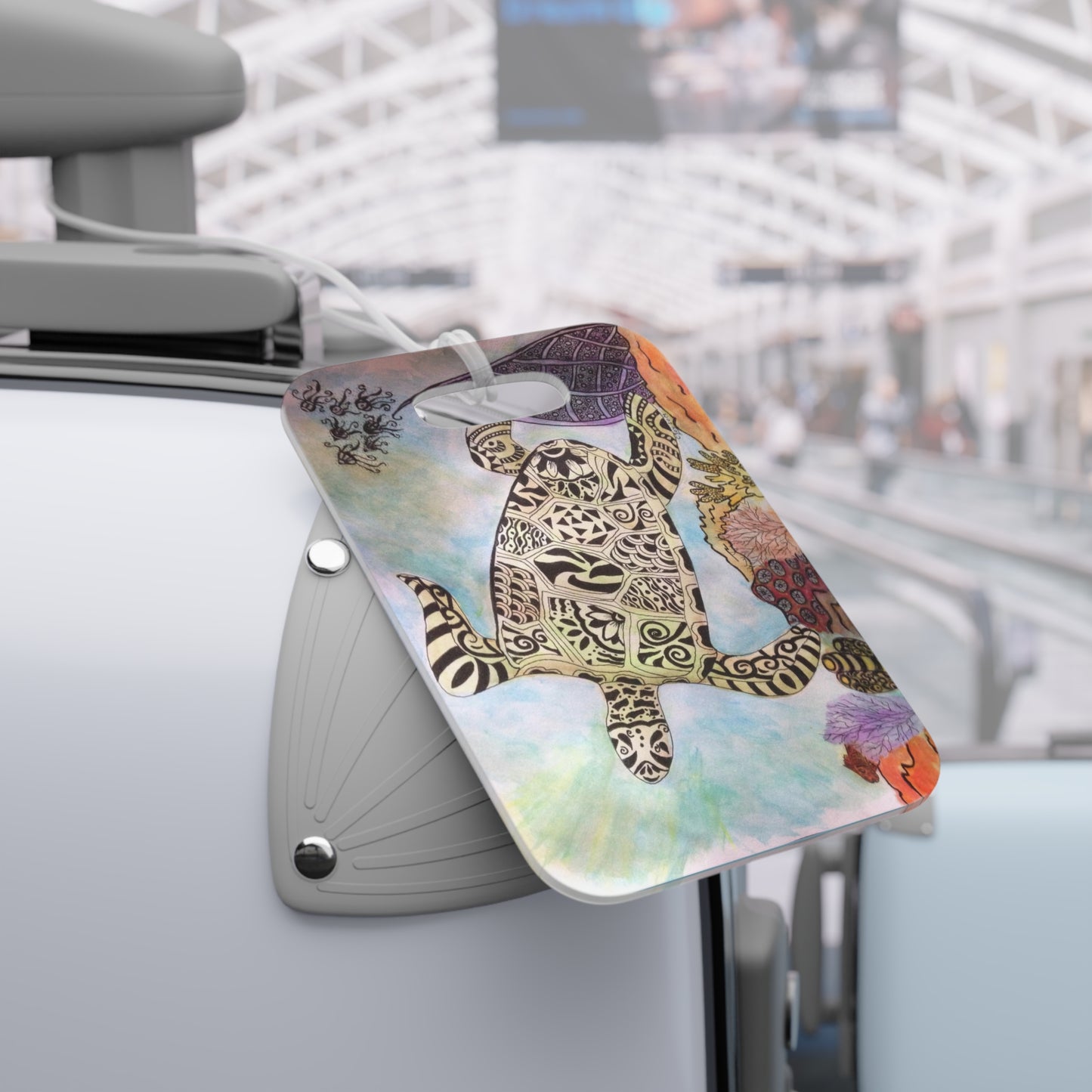 Zentangle Turtle Luggage Tag
