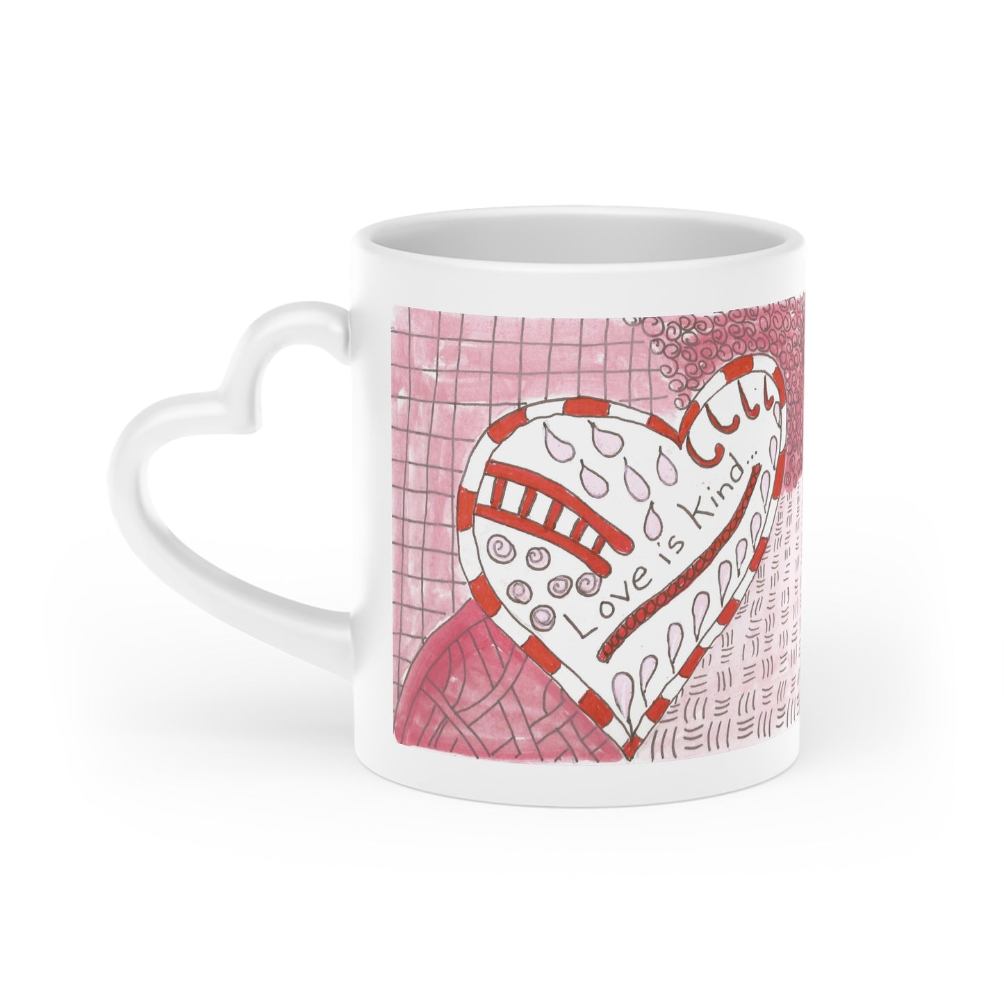 Love Is Kind... Heart-Shaped Mug