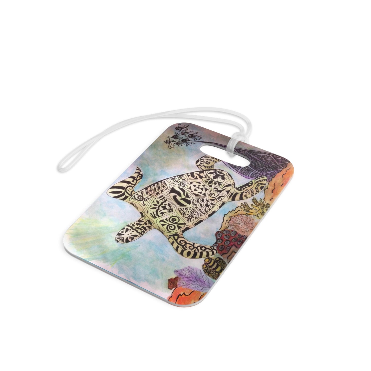 Zentangle Turtle Luggage Tag