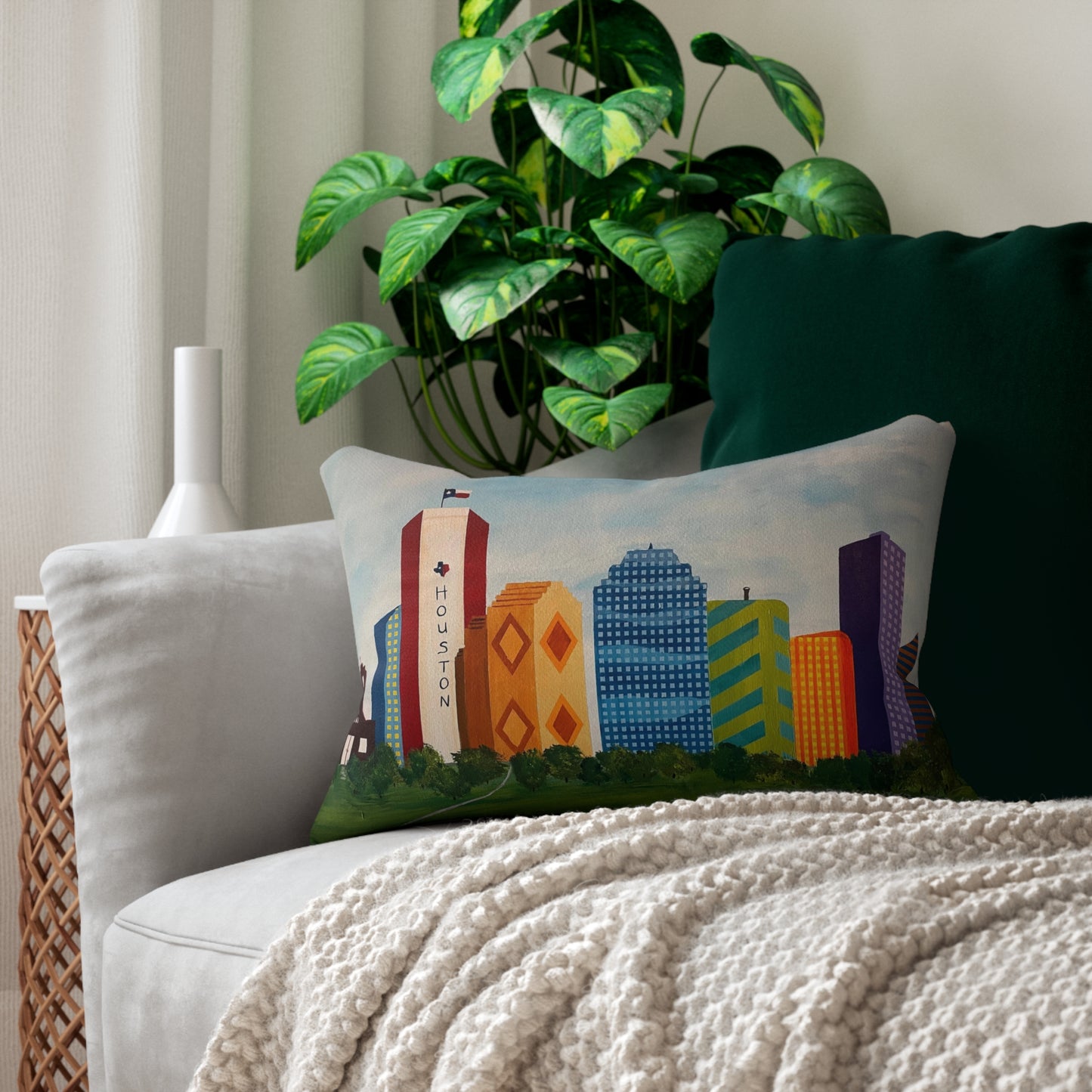 Houston Views Lumbar Pillow |Houston Texas