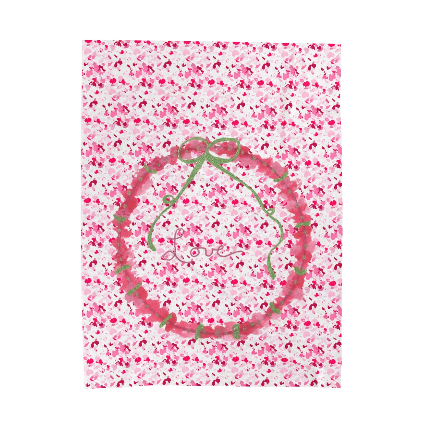 Love Wreath Velveteen Plush Blanket