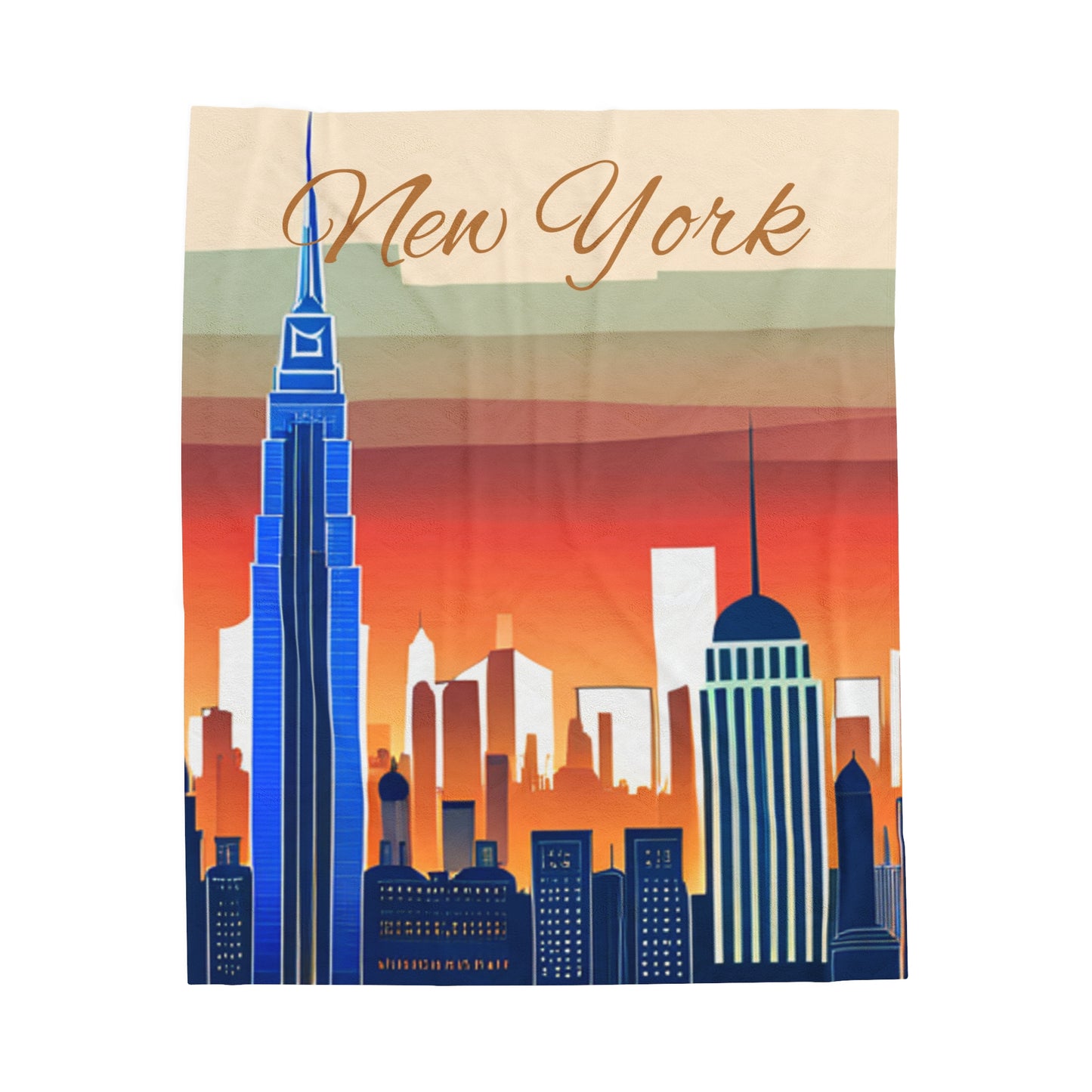 New York City Skyline Velveteen Plush Blanket