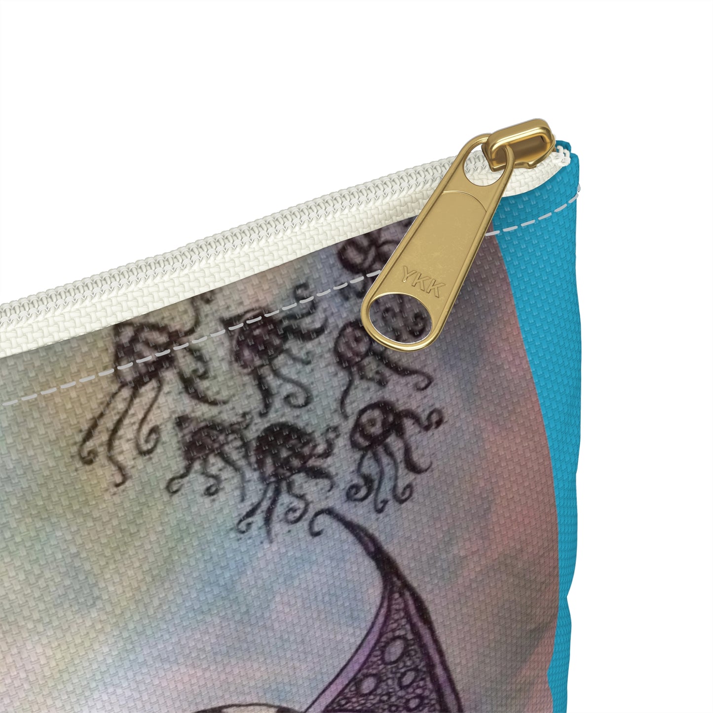 Zentangle Turtle Travel Pouch - Cosmetic Bag or Pencil Case