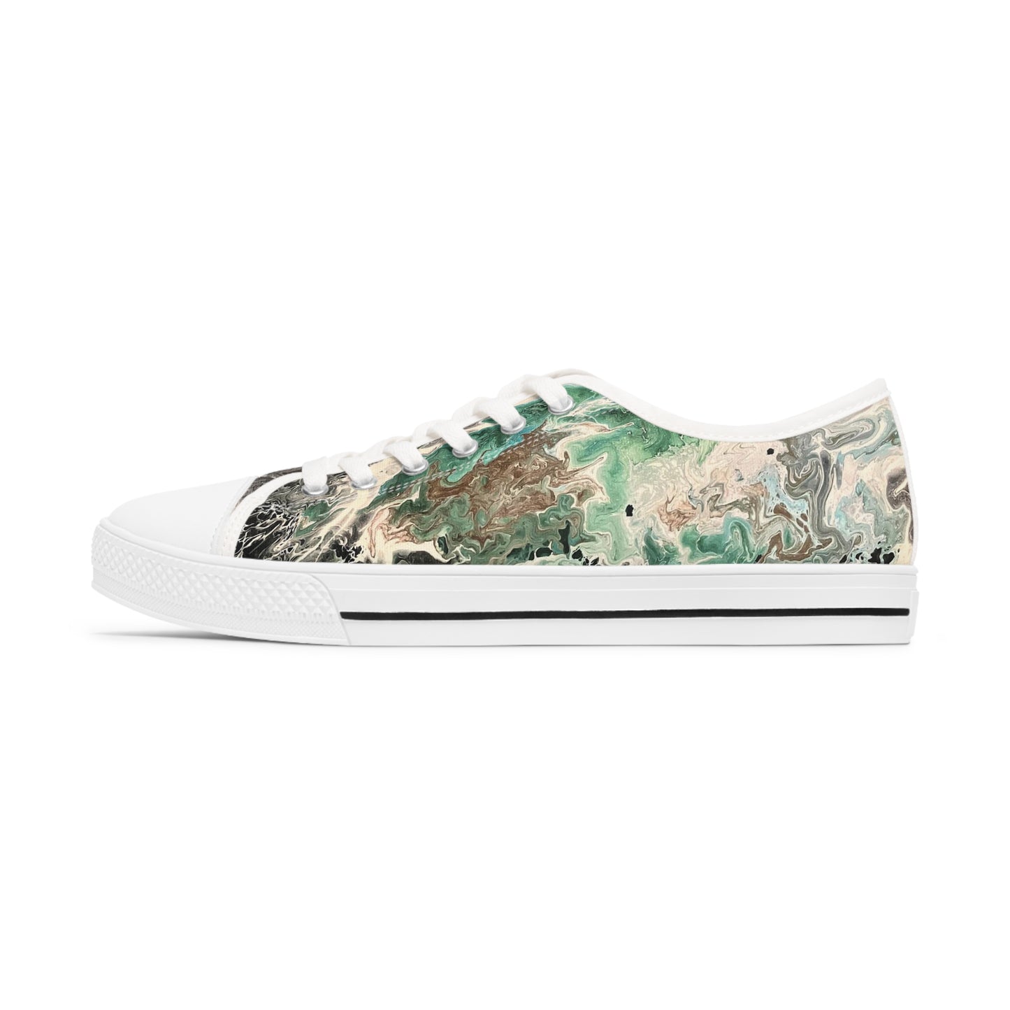 Emerald Swirl Low Top Women's Sneakers