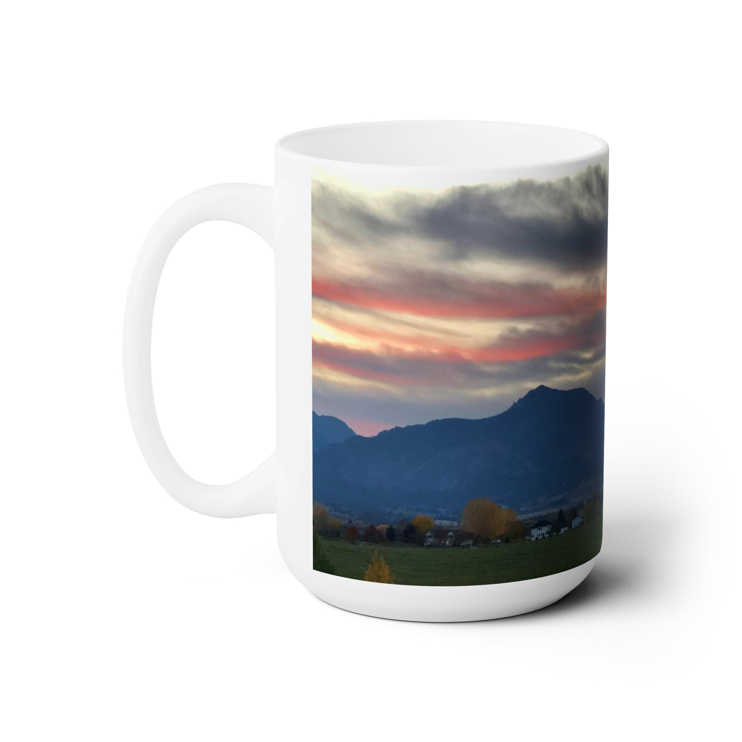 Sunset in  Bitterroot Valley Montana Ceramic Mug 15oz