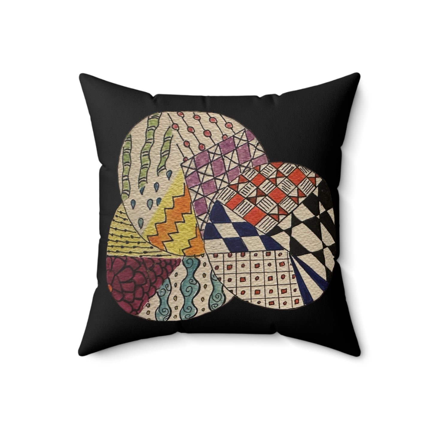 Zentangle Throw Pillow (Black)
