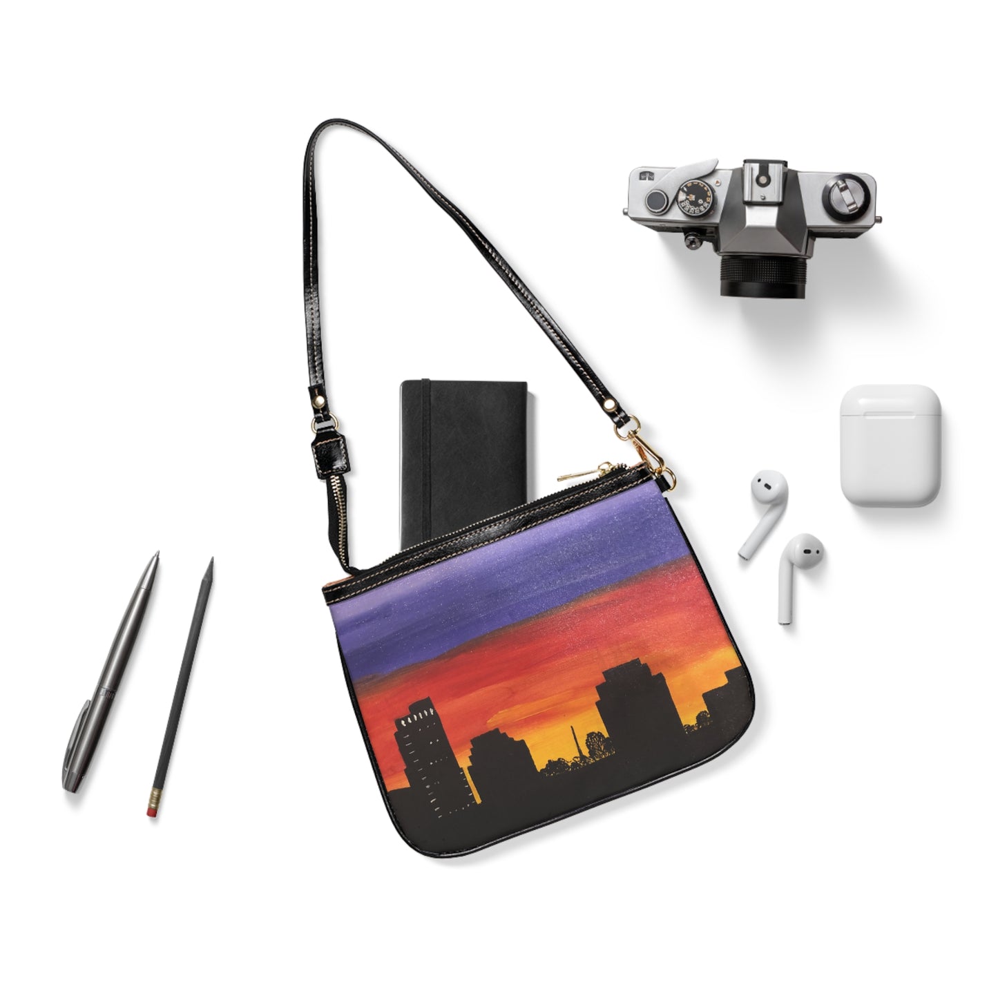 Sunset over Houston Skyline Shoulder Bag | Houston Texas
