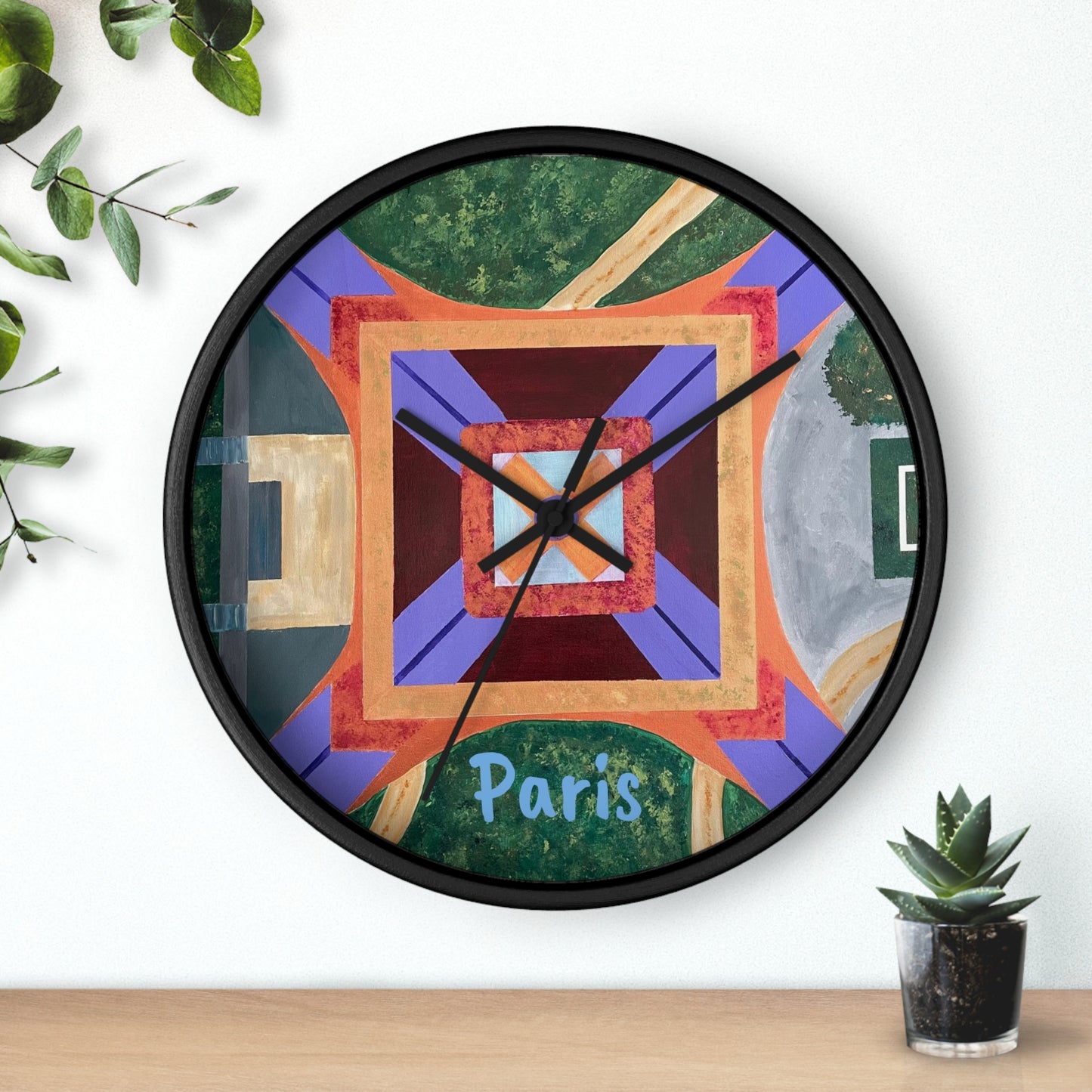 Paris Abstract Eiffel Tower Wall Clock
