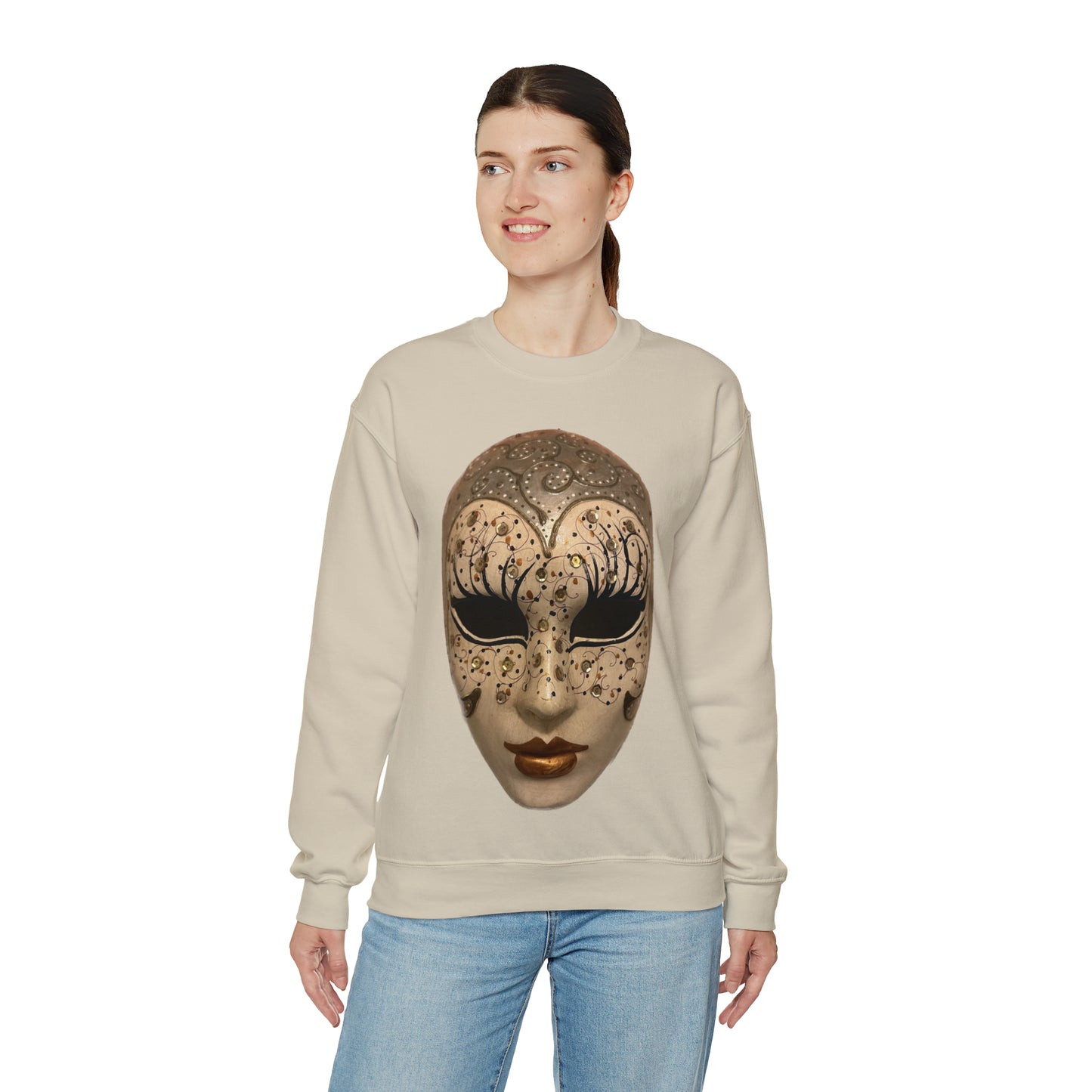 Mystery of Venice Mask Crewneck Sweatshirt