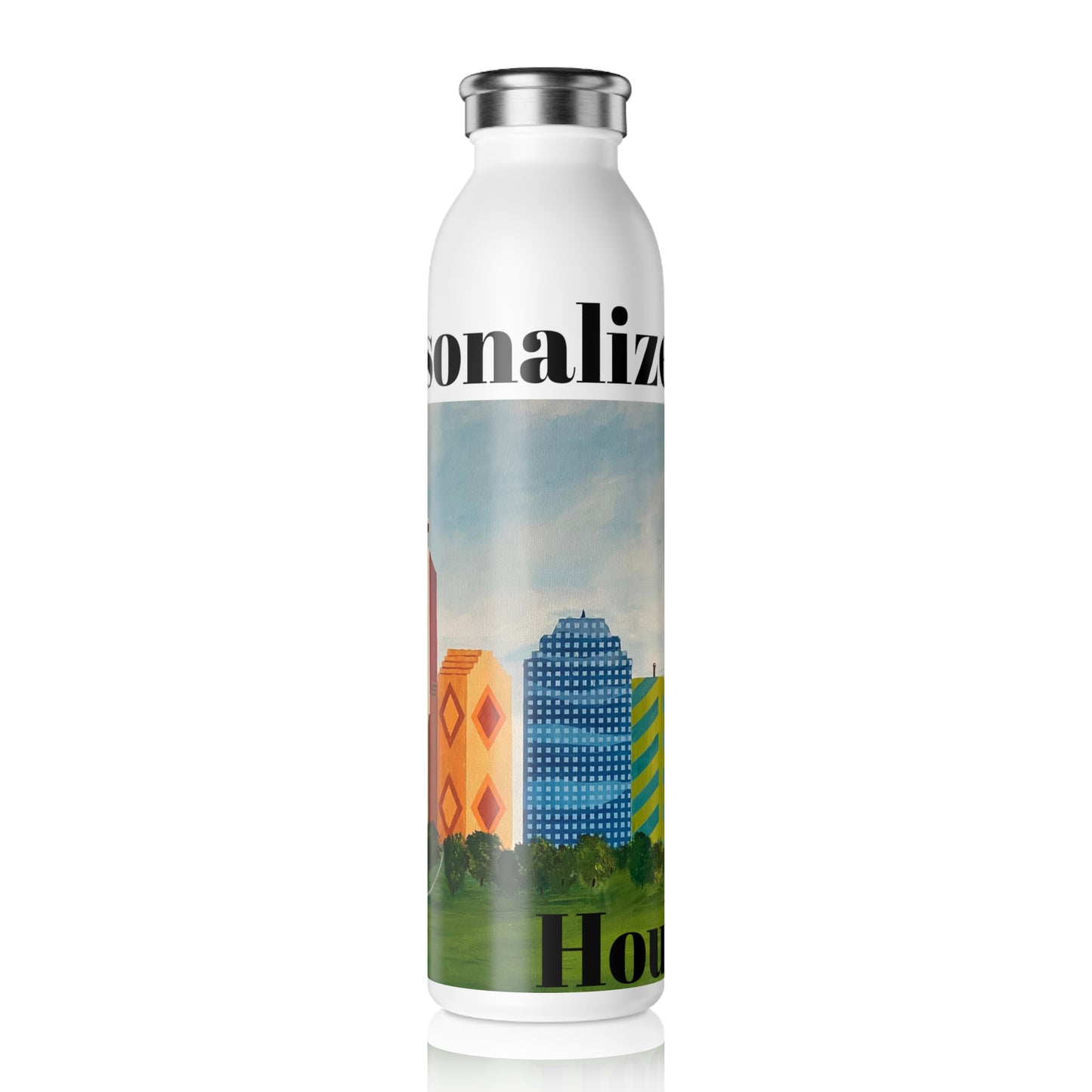 Houston Views Slim Water Bottle (20oz) | Houston Texas