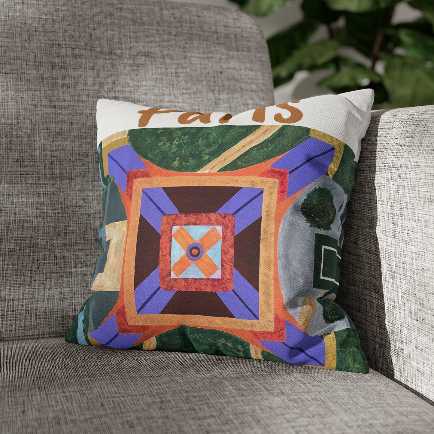 Paris Abstract Eiffel Tower Throw Pillow Cover (White)