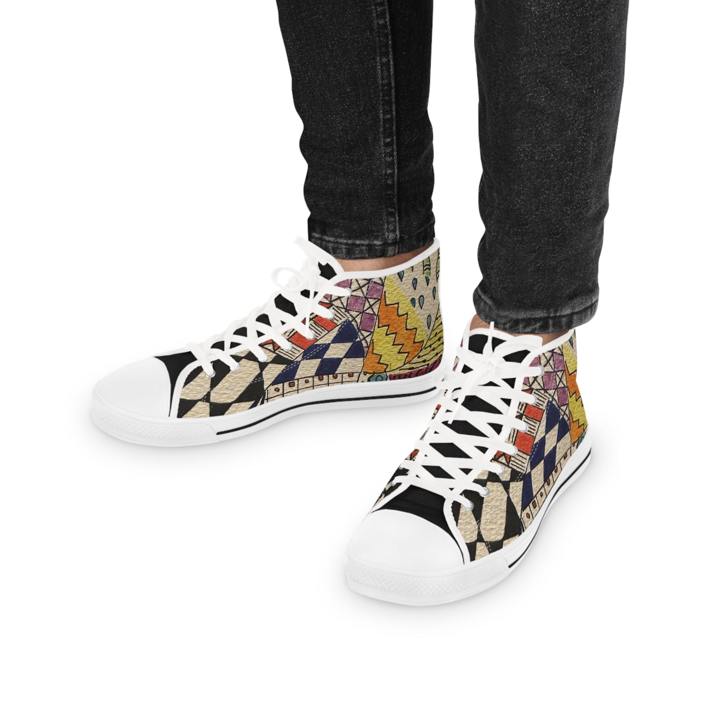Zentangle Men's High Top Street Sneakers