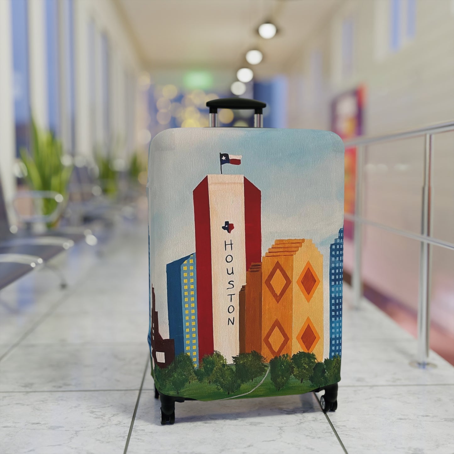 Houston Views Luggage Cover |Houston Texas