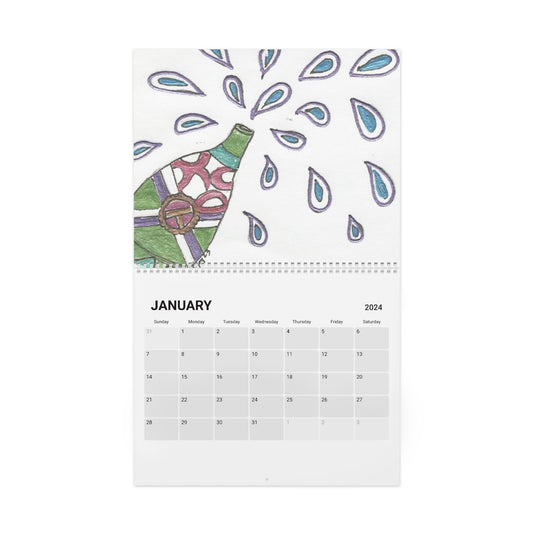 Colored Ink Calendar (2024)