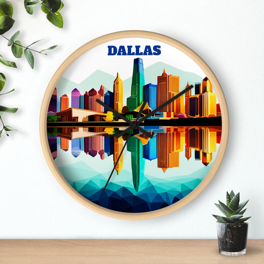 Dallas Texas Reflections Wall Clock