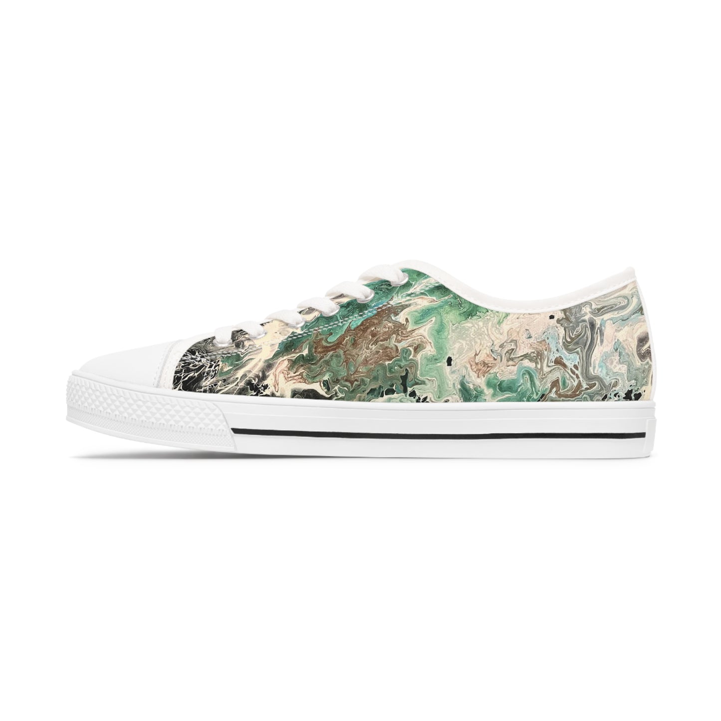 Emerald Swirl Low Top Women's Sneakers