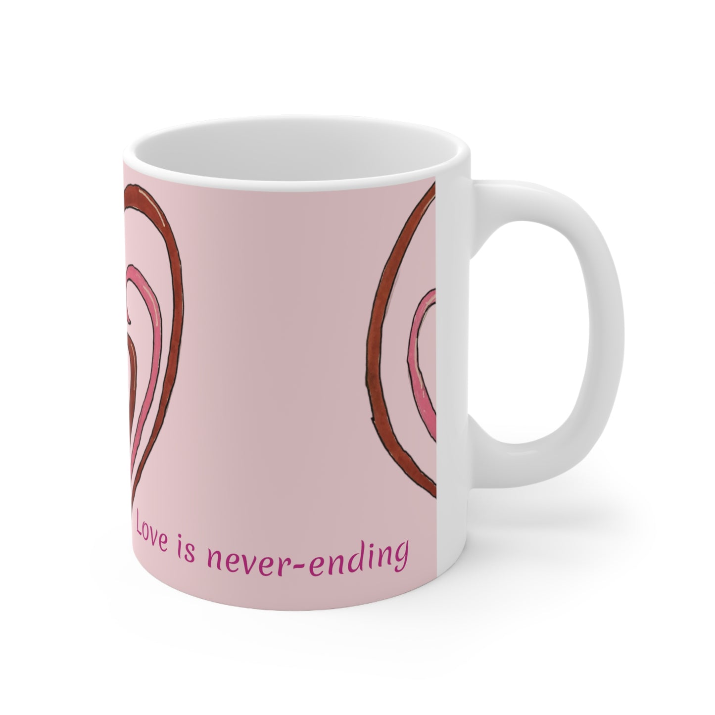 Hearts Intertwined Ceramic Mug 11oz (Personalized)