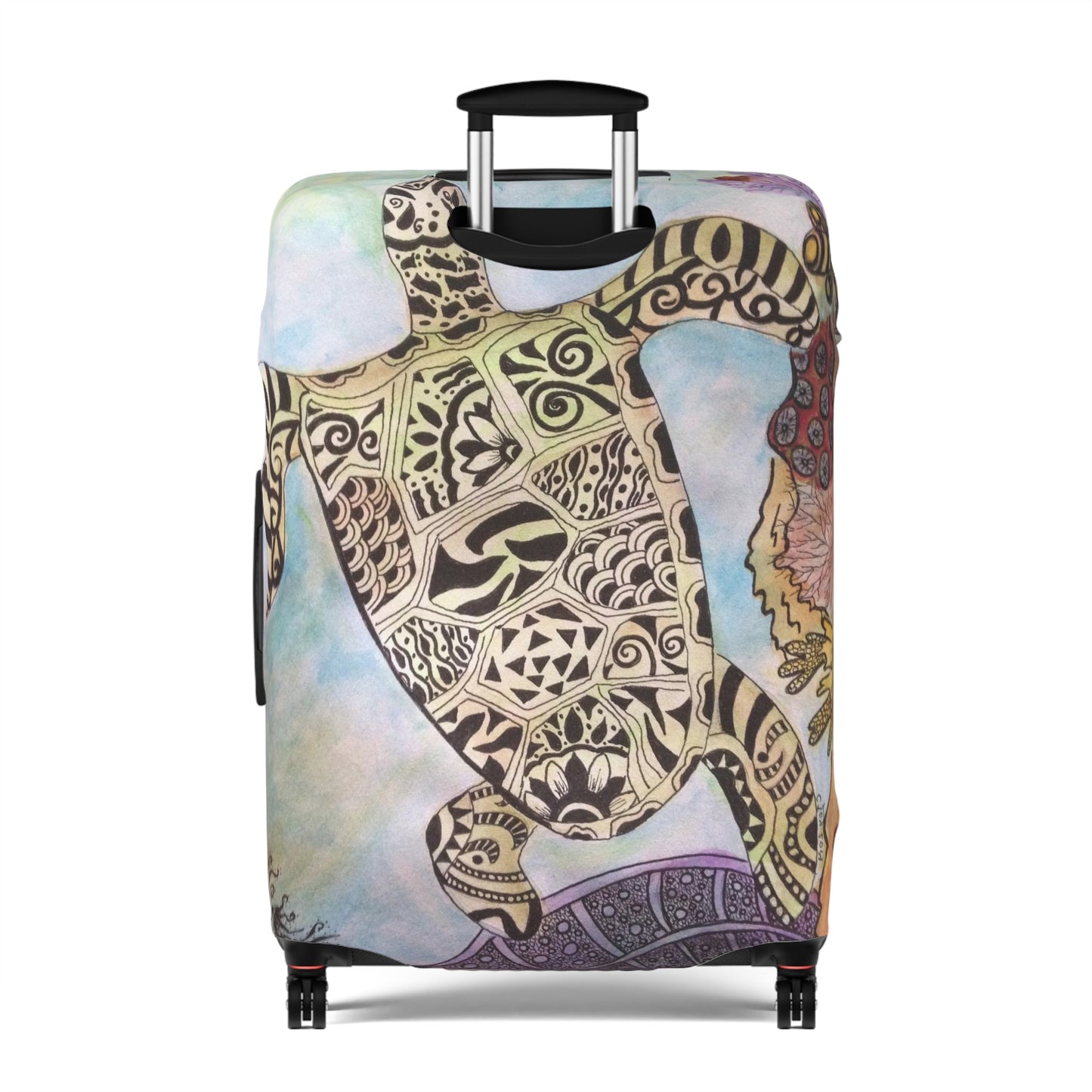 Zentangle Turtle Luggage Cover