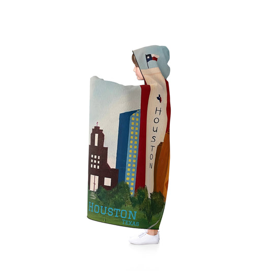 Houston Views Youth Hooded Blanket |Houston Texas
