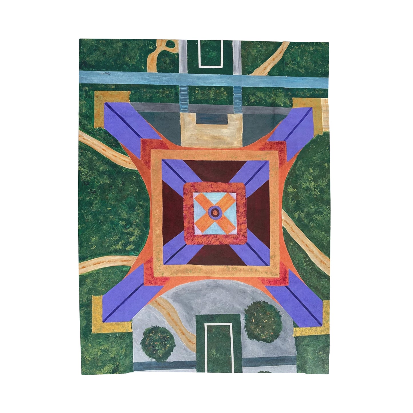 Paris Abstract Eiffel Tower Velveteen Plush Blanket