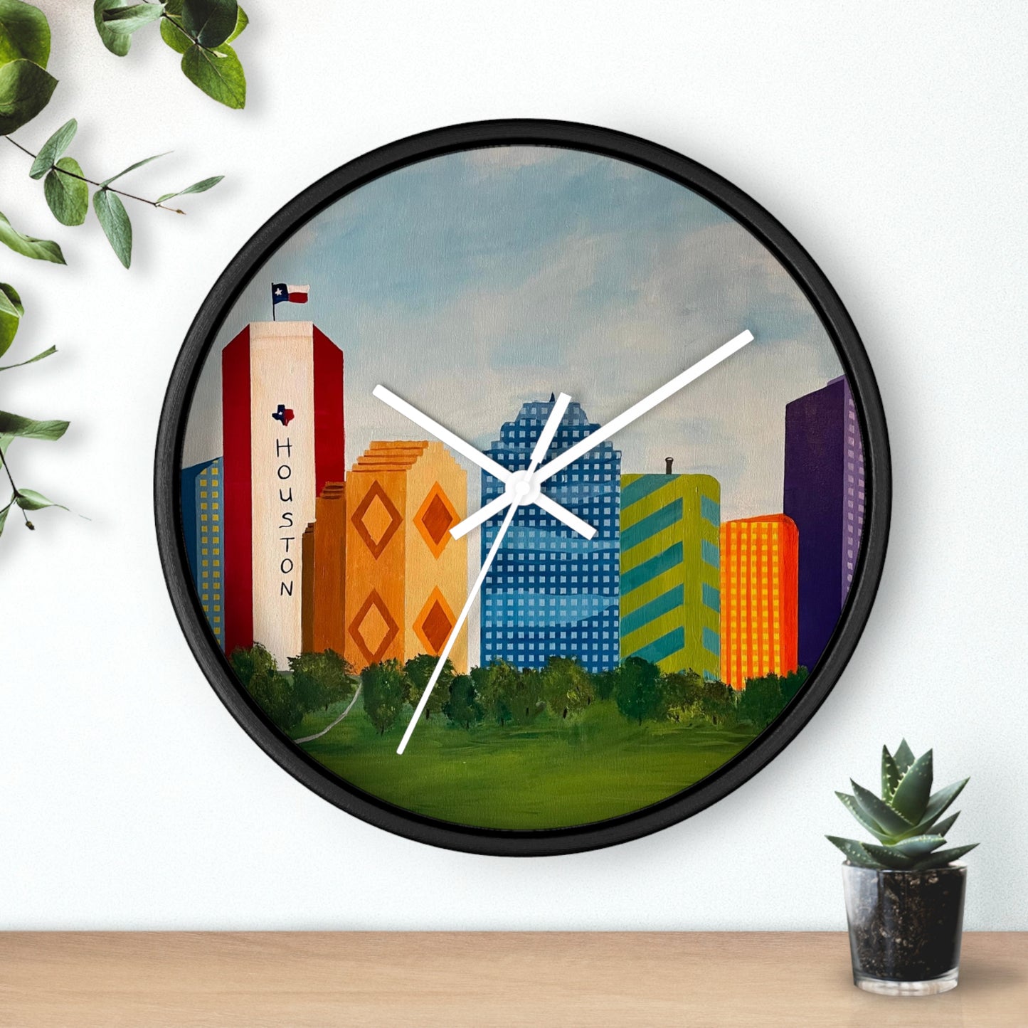 Houston Views Wall Clock