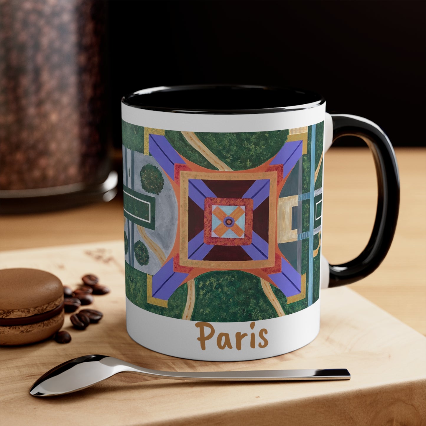 Paris Abstract Eiffel Tower Coffee Mug (Double Sided)