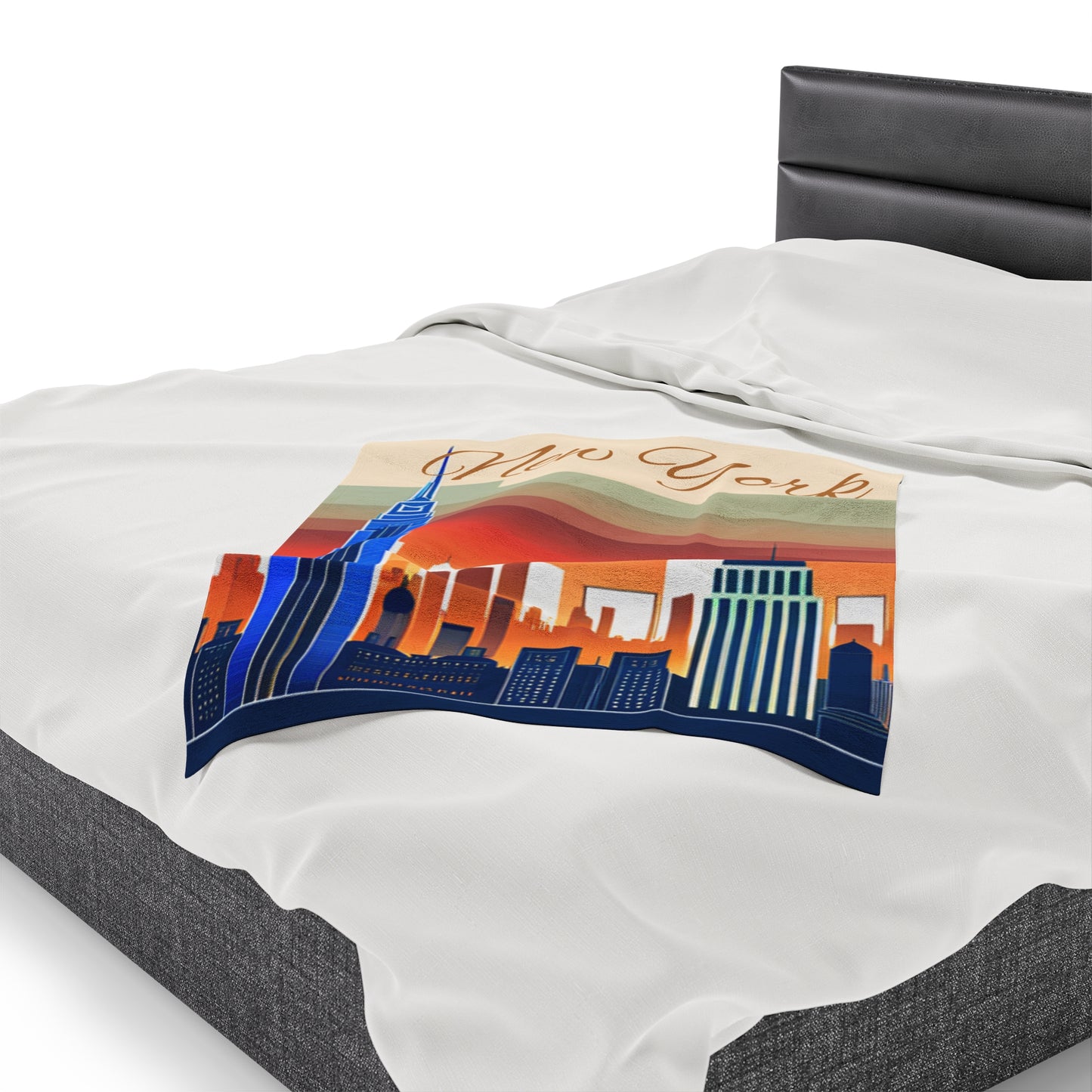 New York City Skyline Velveteen Plush Blanket