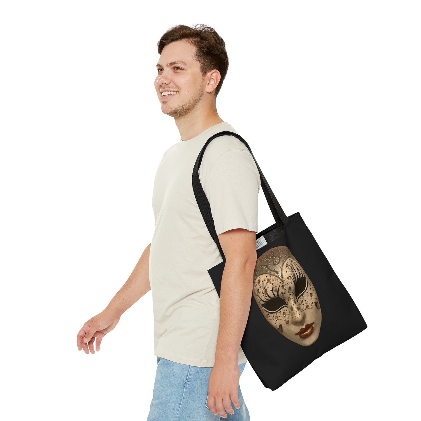 Venice Italy Mask Tote Bag (Black)