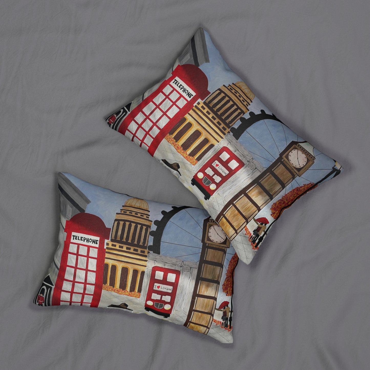 I Love London Lumbar Pillow