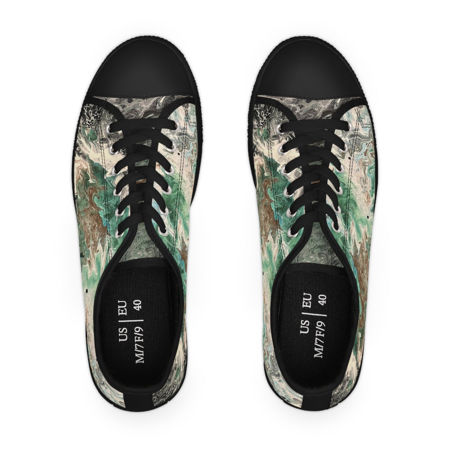 Emerald Swirl Low Top Women's Sneakers
