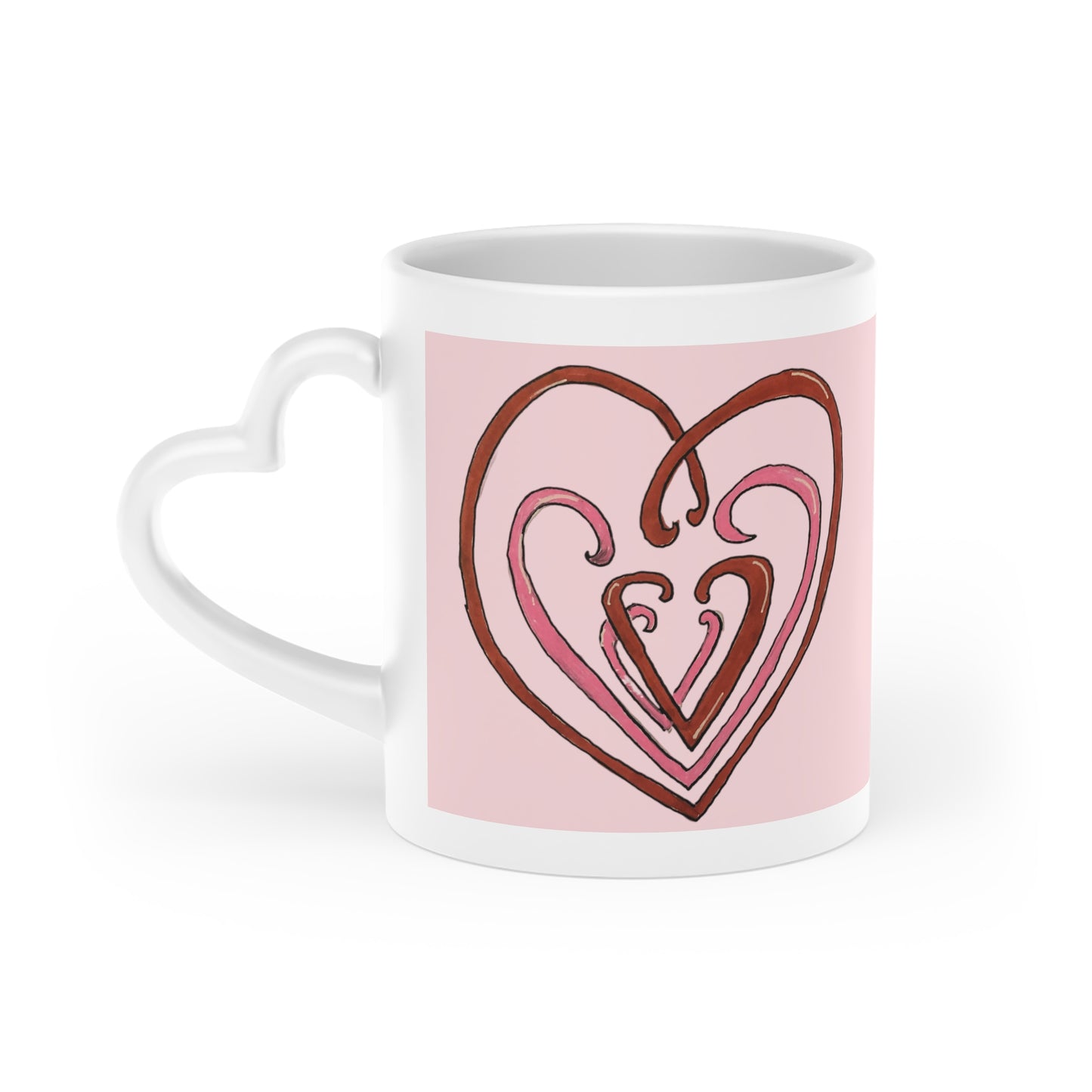Hearts Intertwined Heart-Shaped Mug