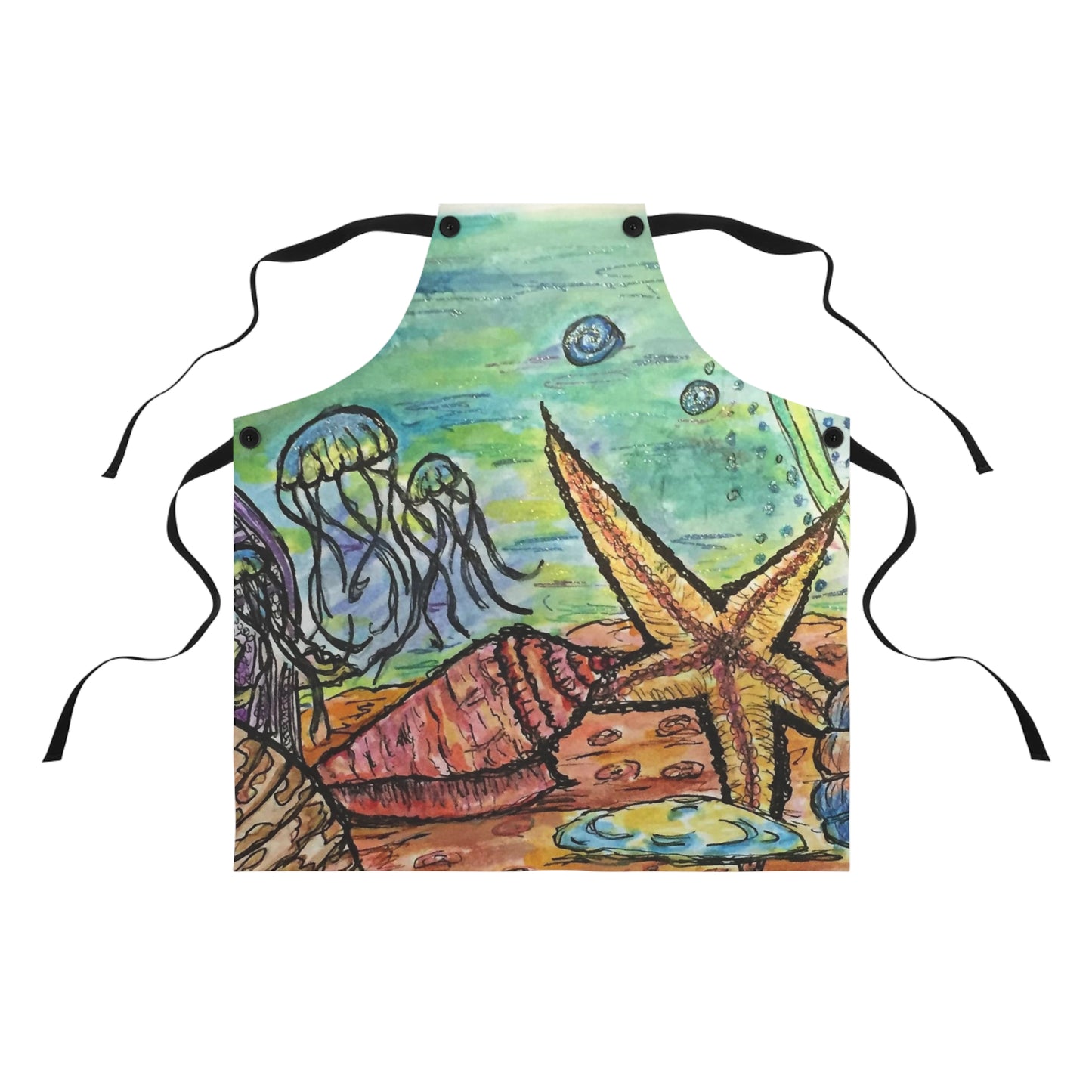 Under Water Fun Apron (Black straps)